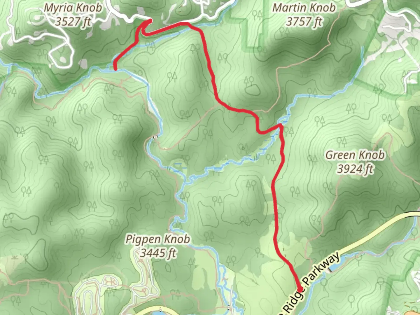 An image depicting the trail Boone Fork via Old John's River Road and its surrounding area.