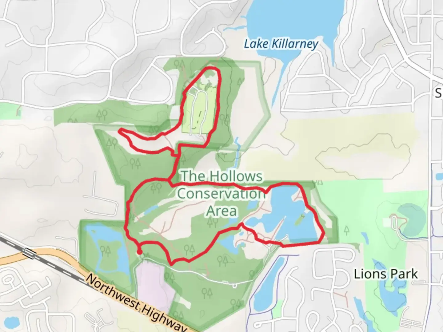 An image depicting the trail Lake Atwood and Little Atwood Loop and its surrounding area.