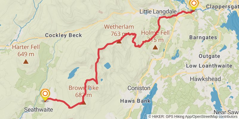 Cumbrian Classic Trident from Ambleside stage 11 Map