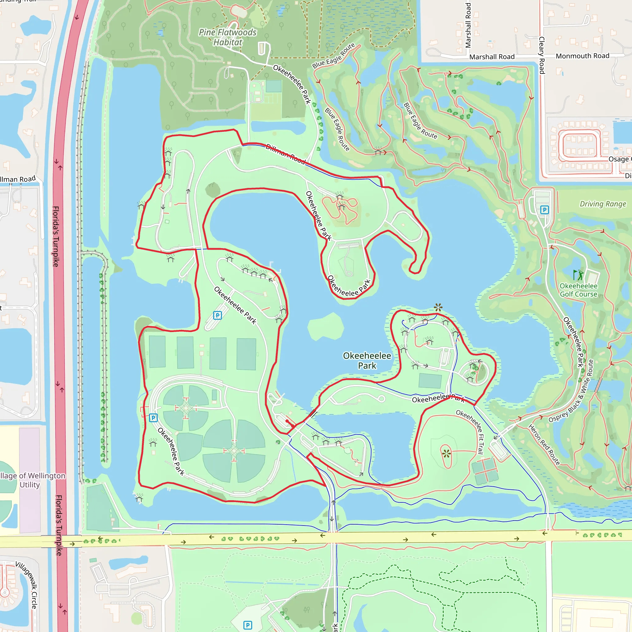 Okeeheelee Park Loop mobile static map