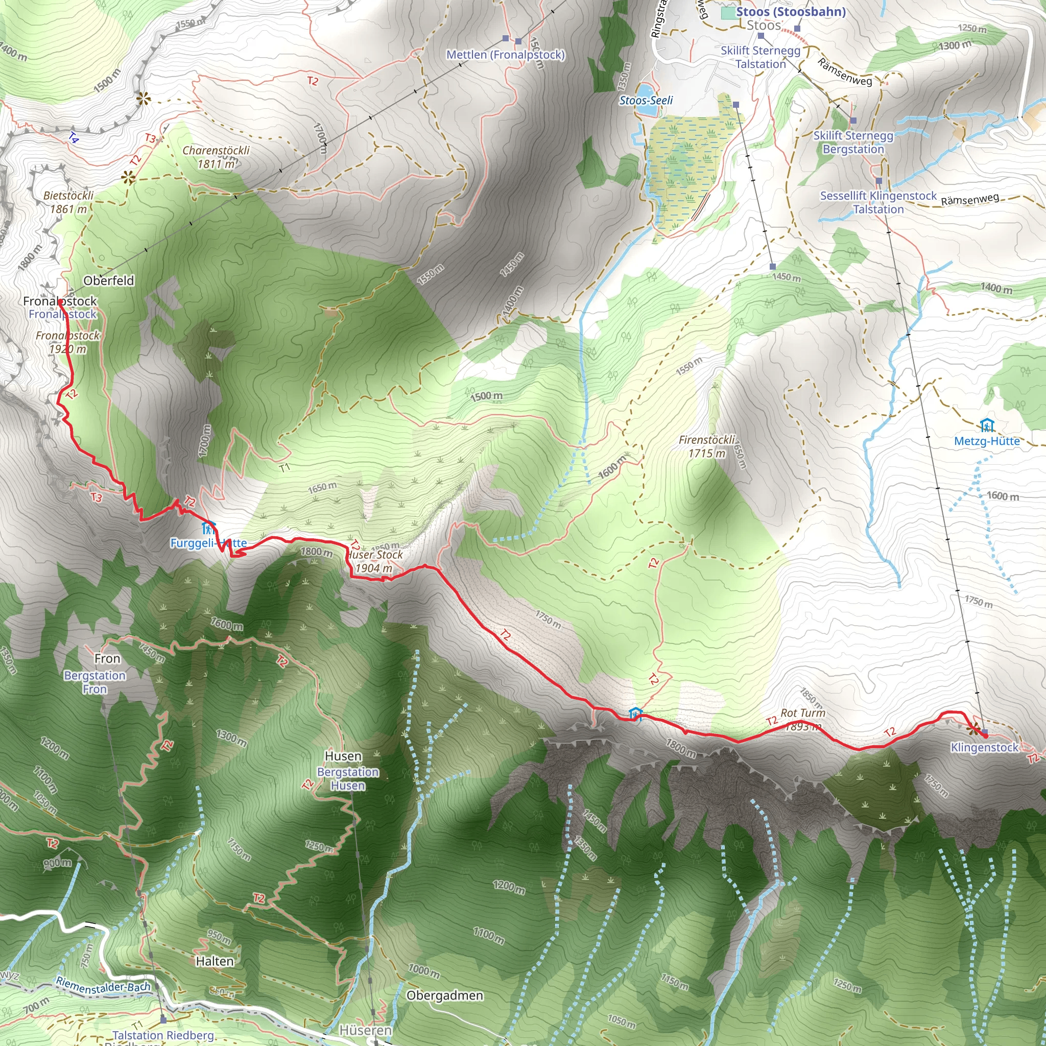 Stoos Ridge Trail mobile static map