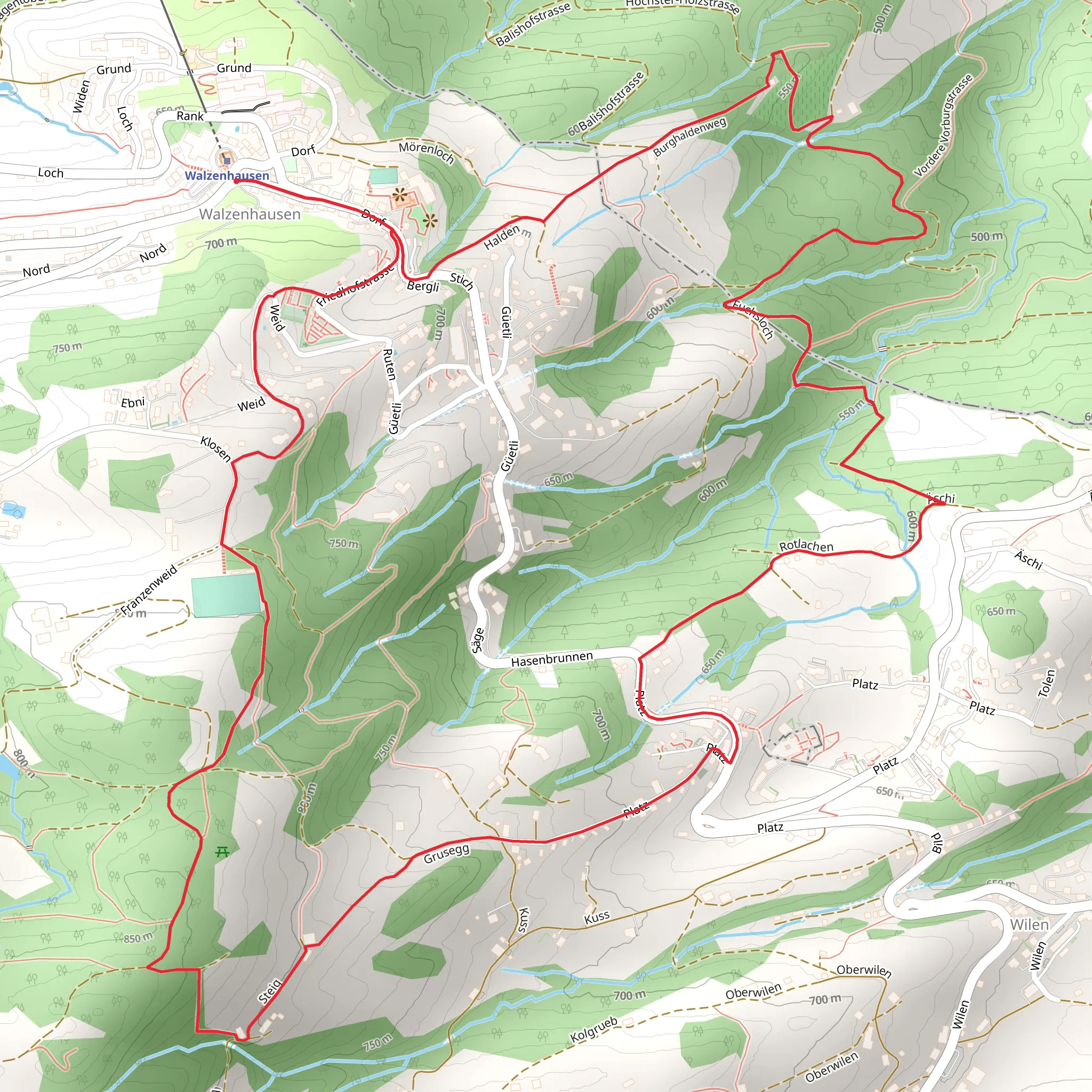 Walzenhausen to Grimmenstein Castle Loop Trail mobile static map
