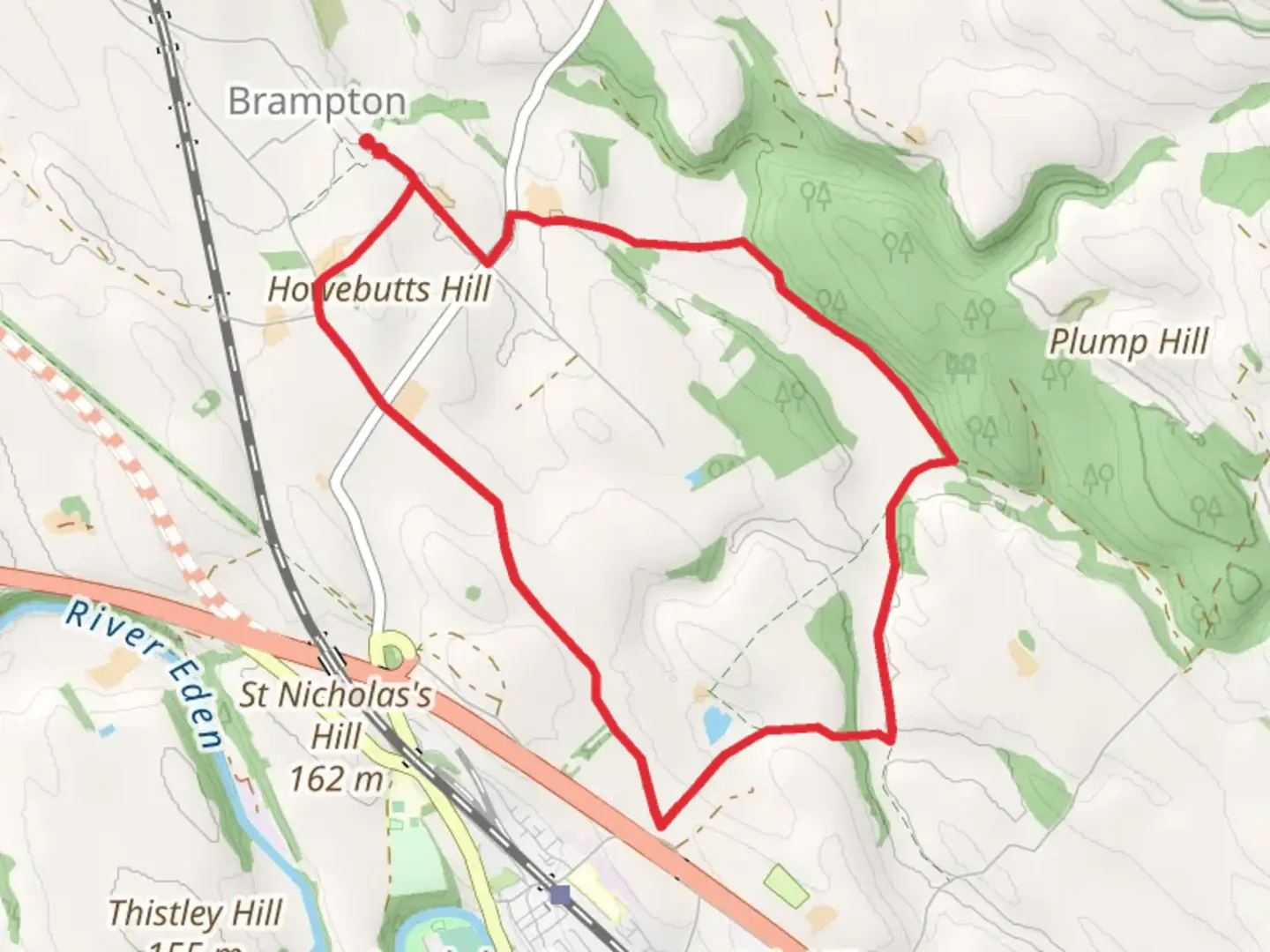 An image depicting the trail Howebutts Hill and Firth Beck Loop and its surrounding area.