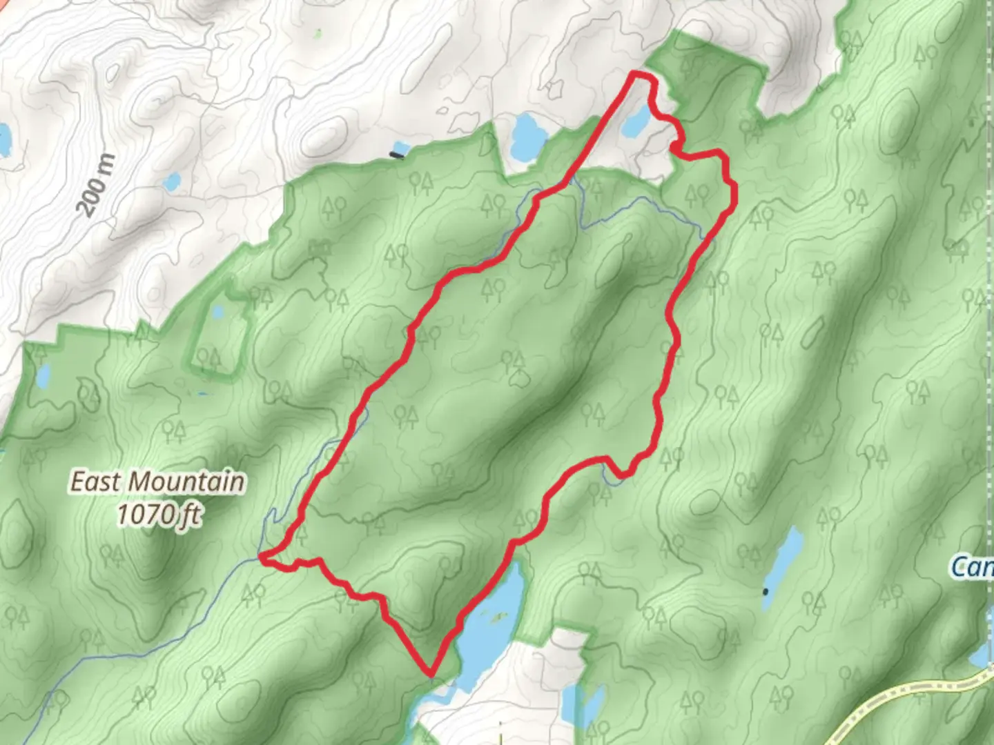 An image depicting the trail School Mountain and Fahnestock Trail Loop and its surrounding area.