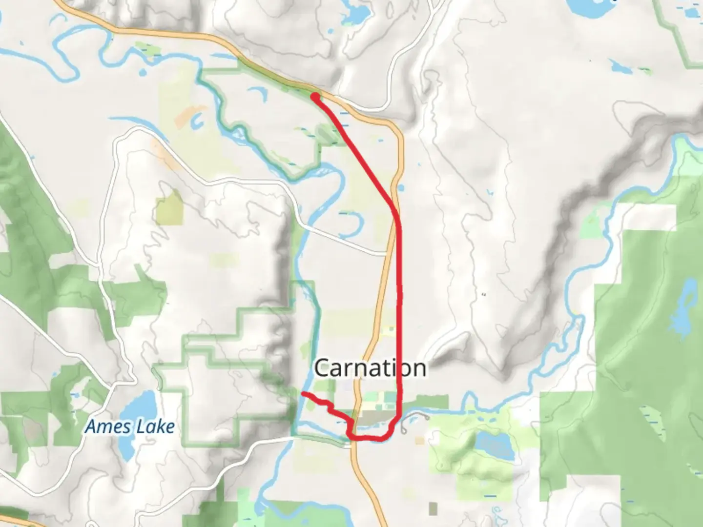 An image depicting the trail Snoqualmie Valley Trail and Tolt Bridge and its surrounding area.