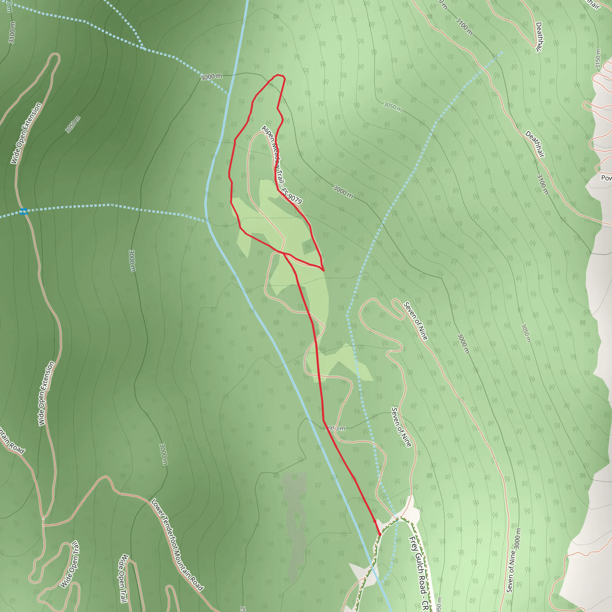 Aspen Meadow Trail mobile static map