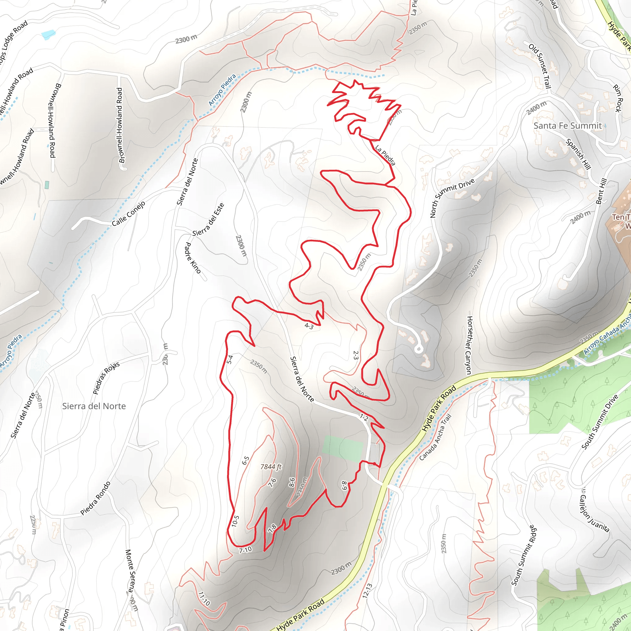 La Piedra and West La Piedra Loop mobile static map