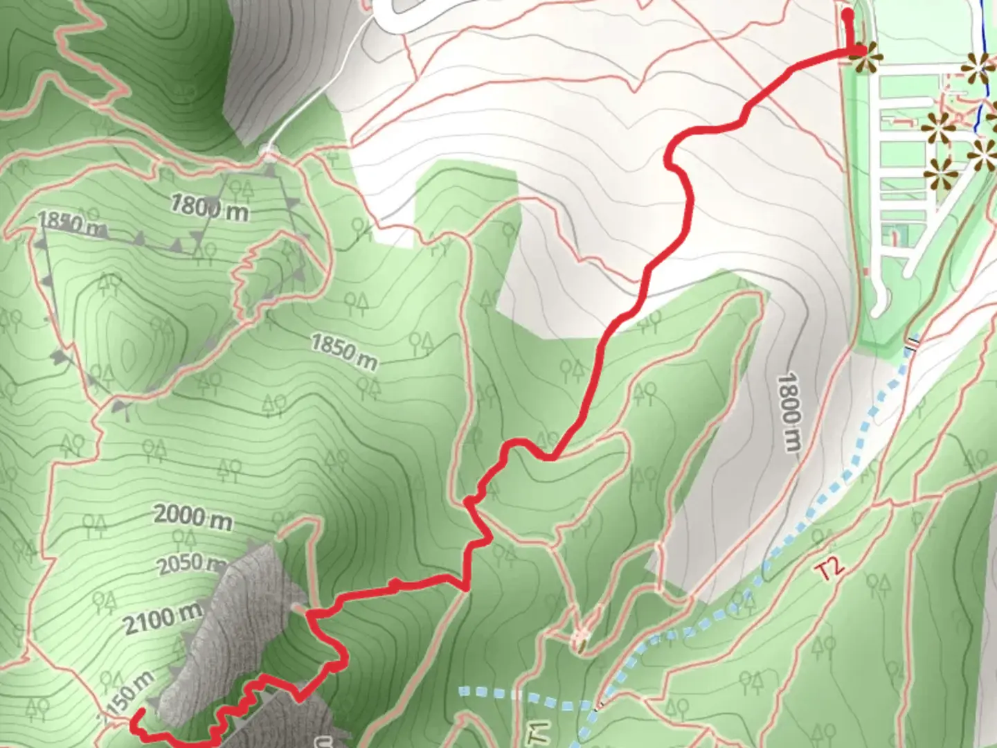 An image depicting the trail Chautauqua Trail and First-Second Flatiron and its surrounding area.