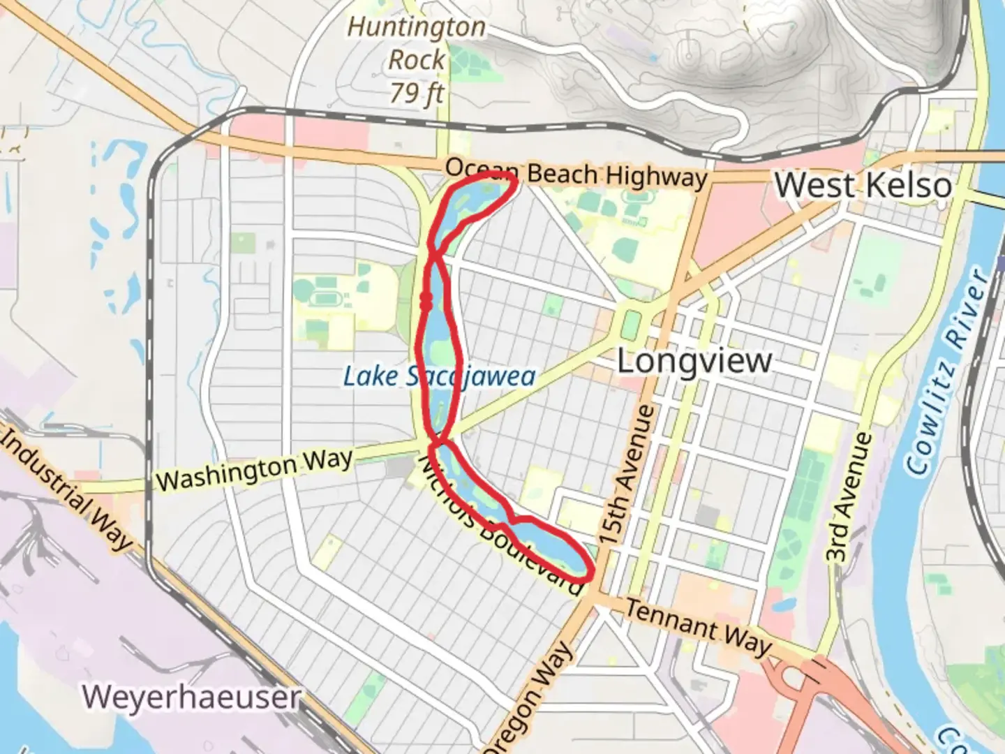 An image depicting the trail Lake Sacagawea and Rhododendron Garden Loop and its surrounding area.