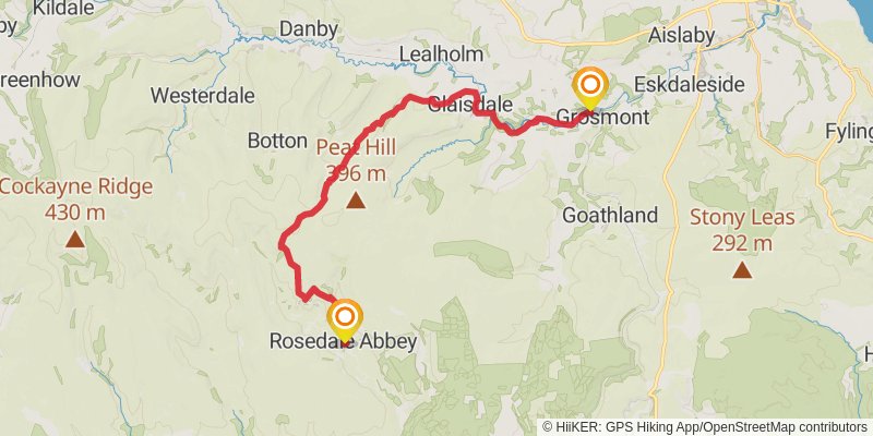Yorkshire Historical Trail - Whitby to Leeds stage 9 Map