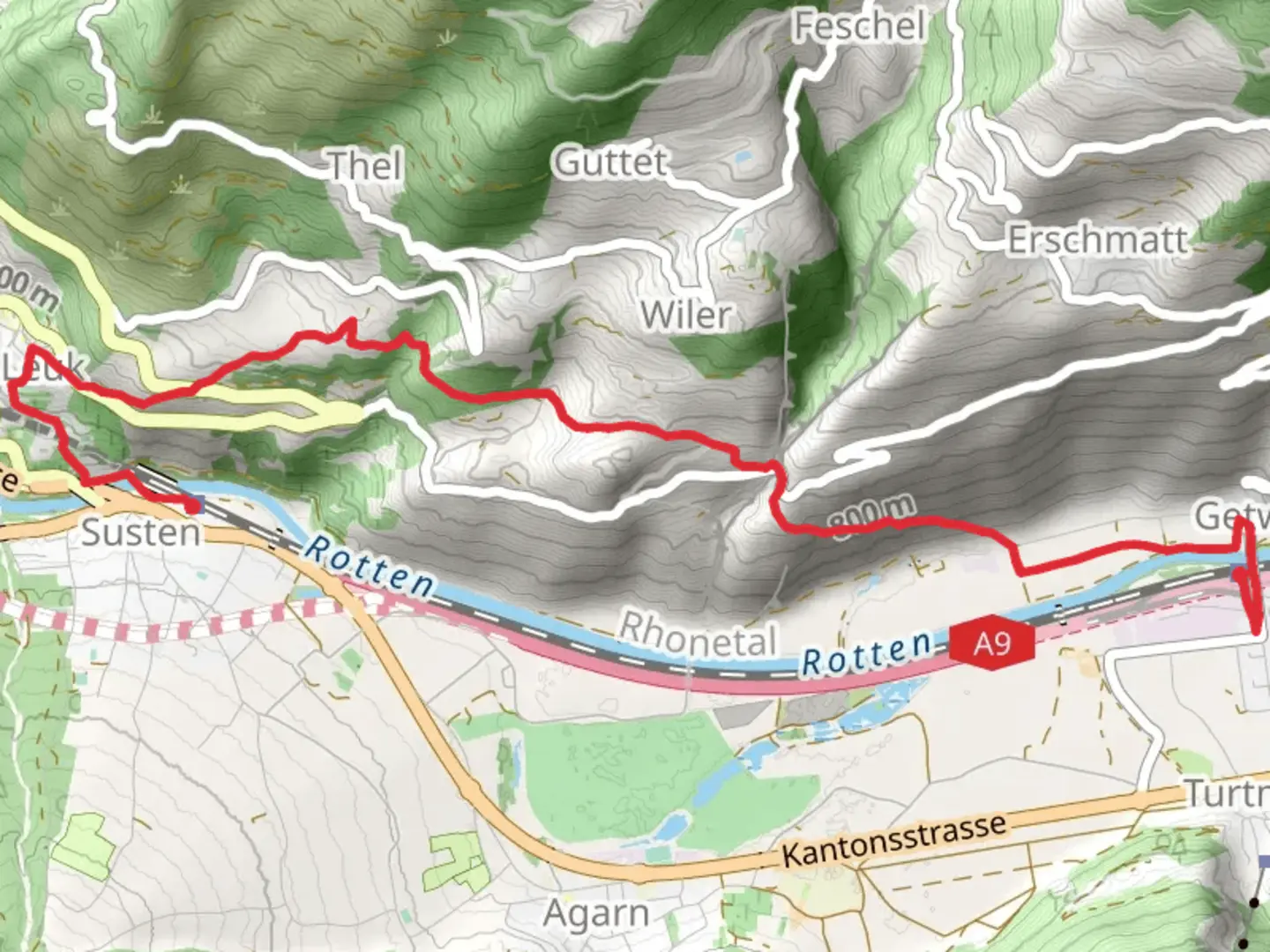 An image depicting the trail Susten Stock Trail and its surrounding area.