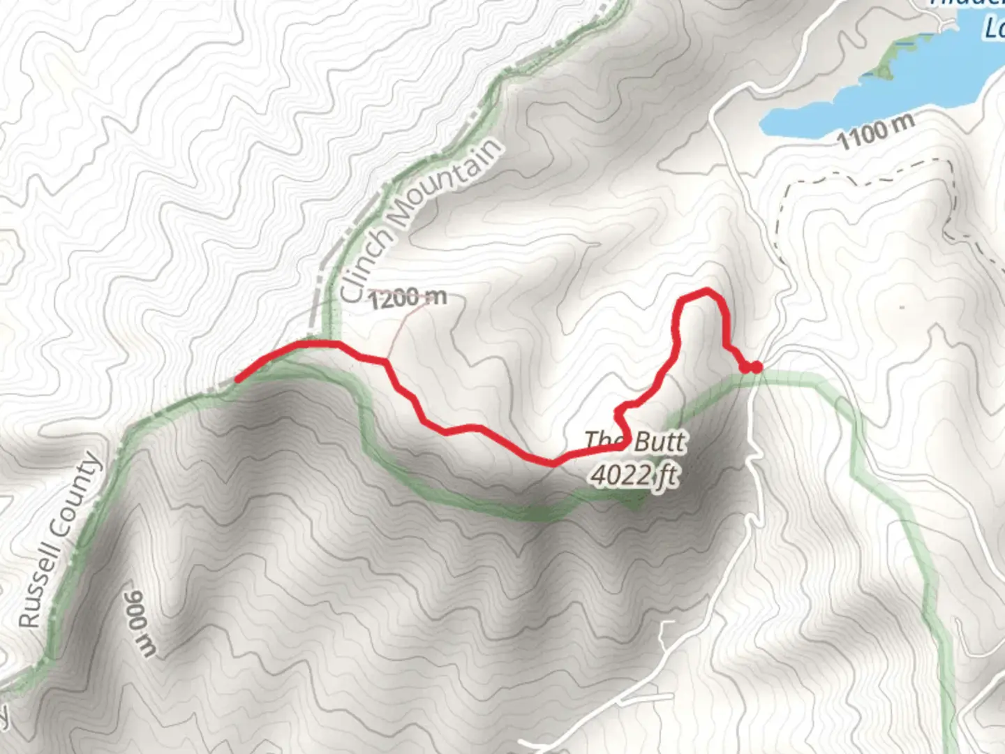 An image depicting the trail Low Gap and The Butt Walk and its surrounding area.
