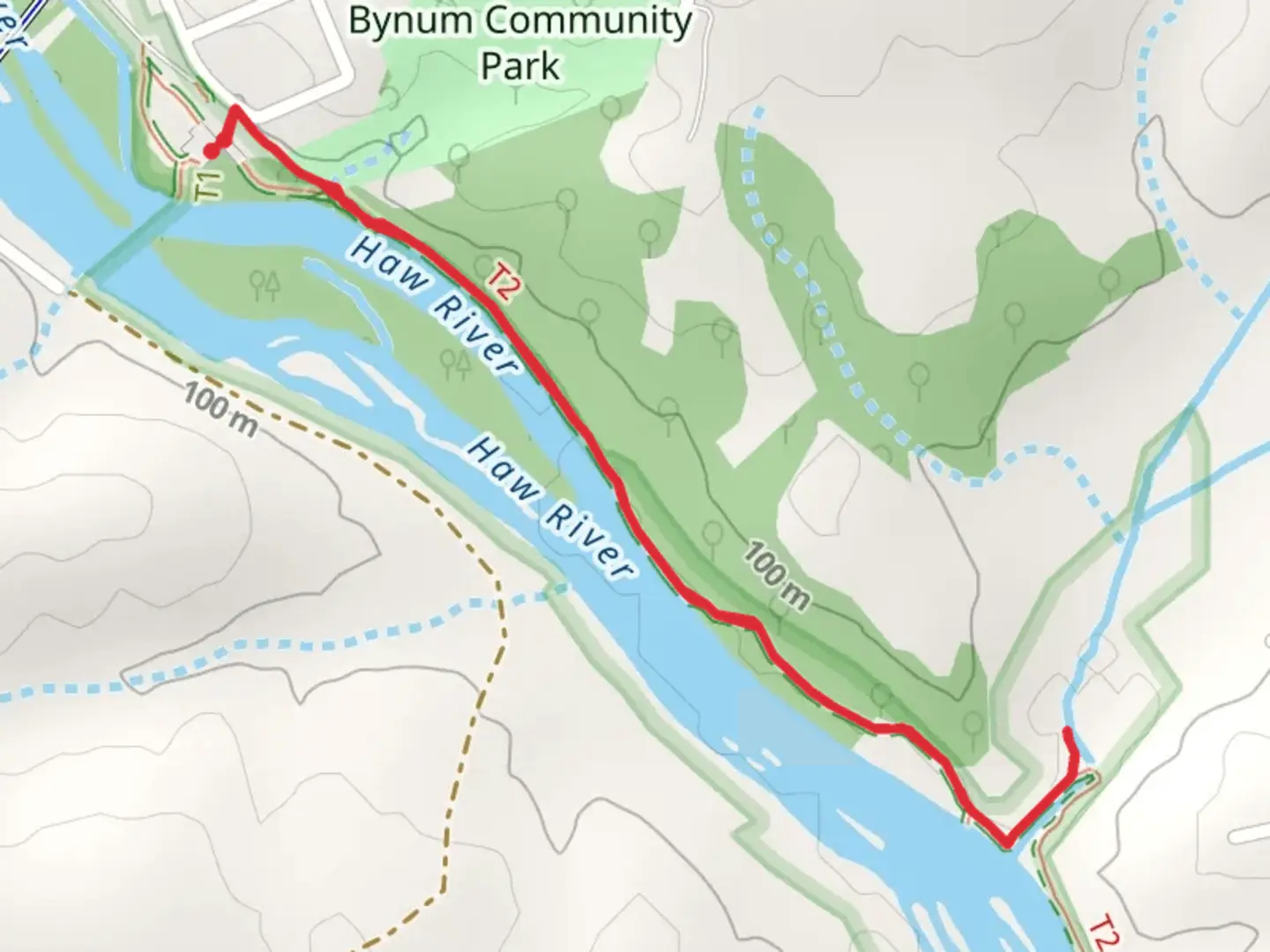 An image depicting the trail Lower Haw River Short Trail and its surrounding area.