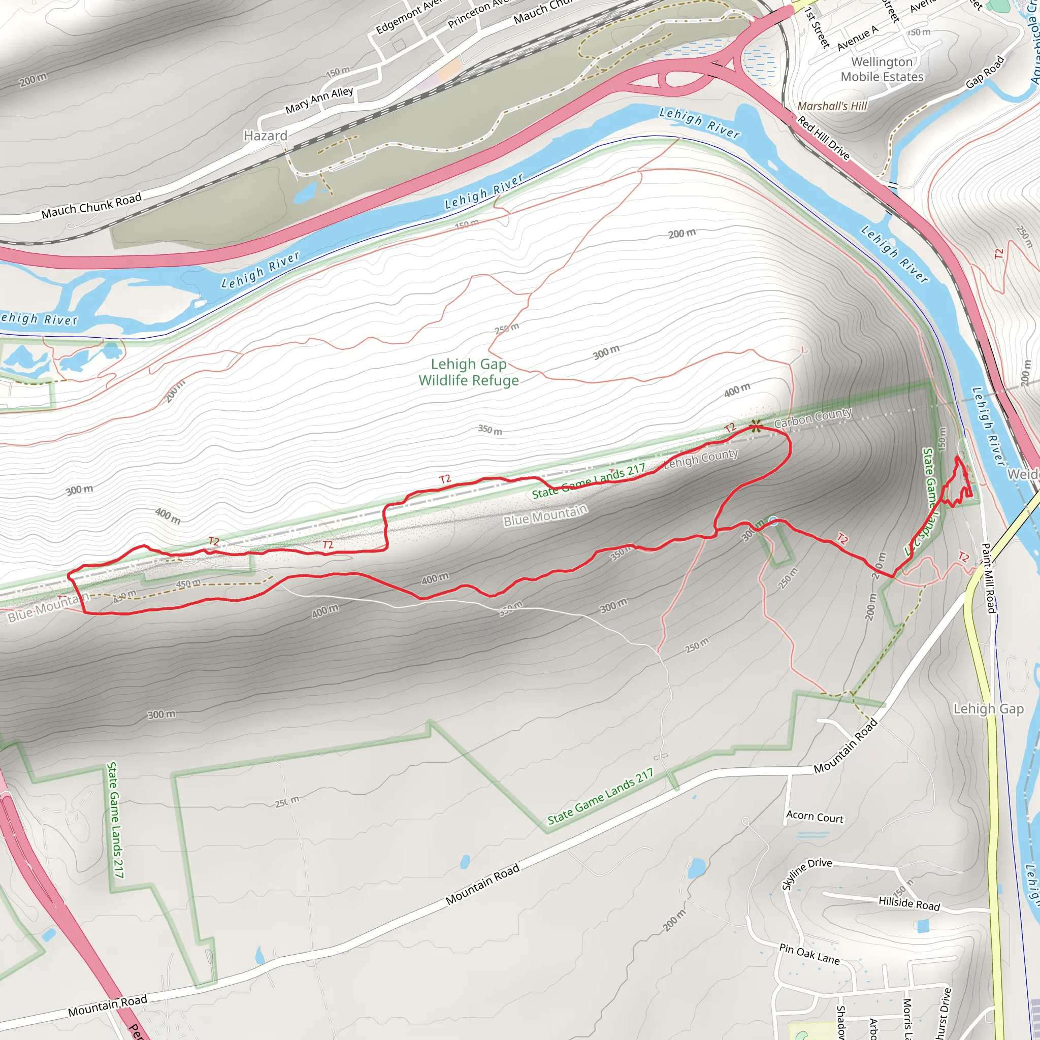 Lehigh Gap Nature Center Loop mobile static map