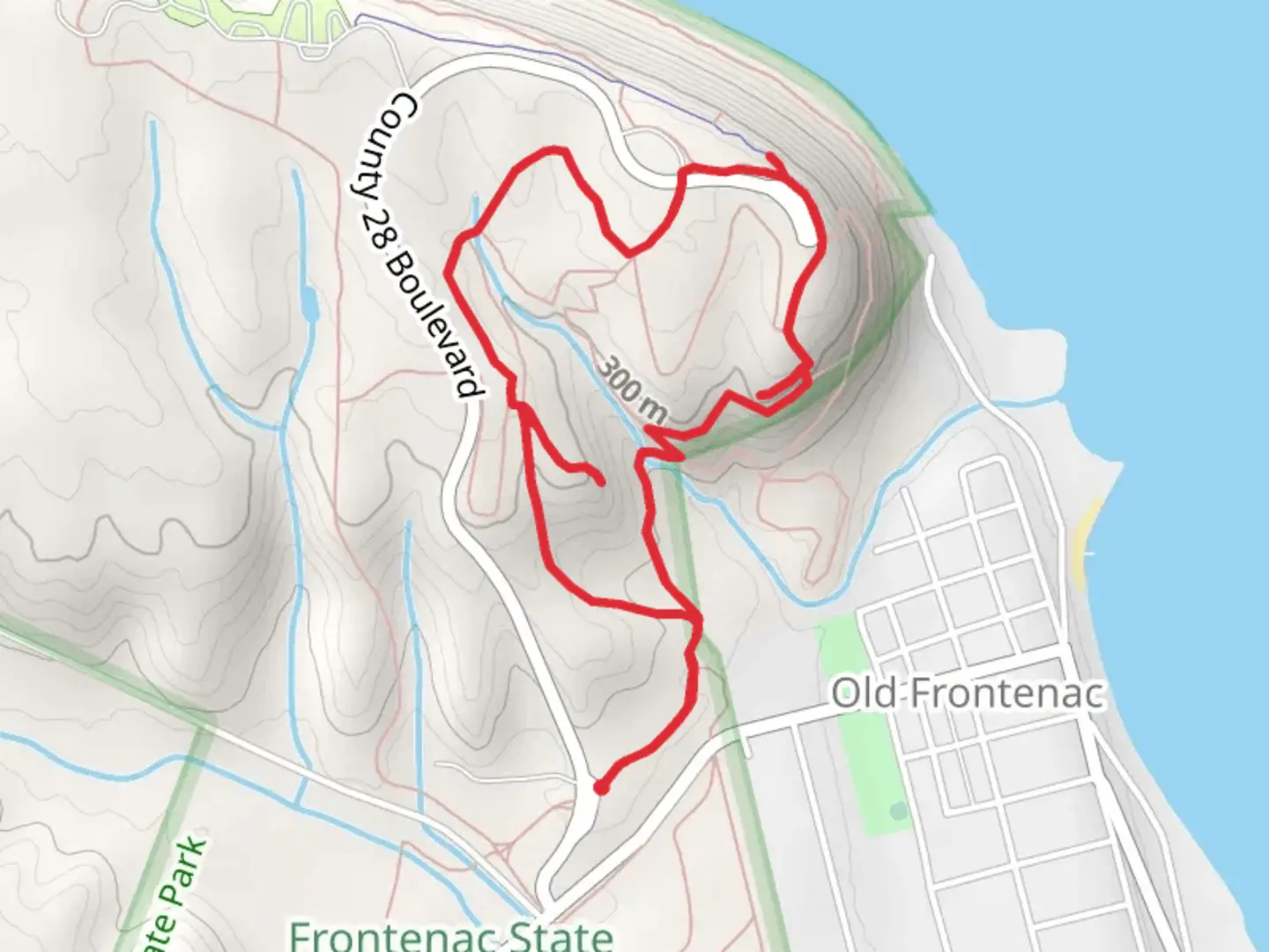 An image depicting the trail Frontenac State Park Loop and its surrounding area.