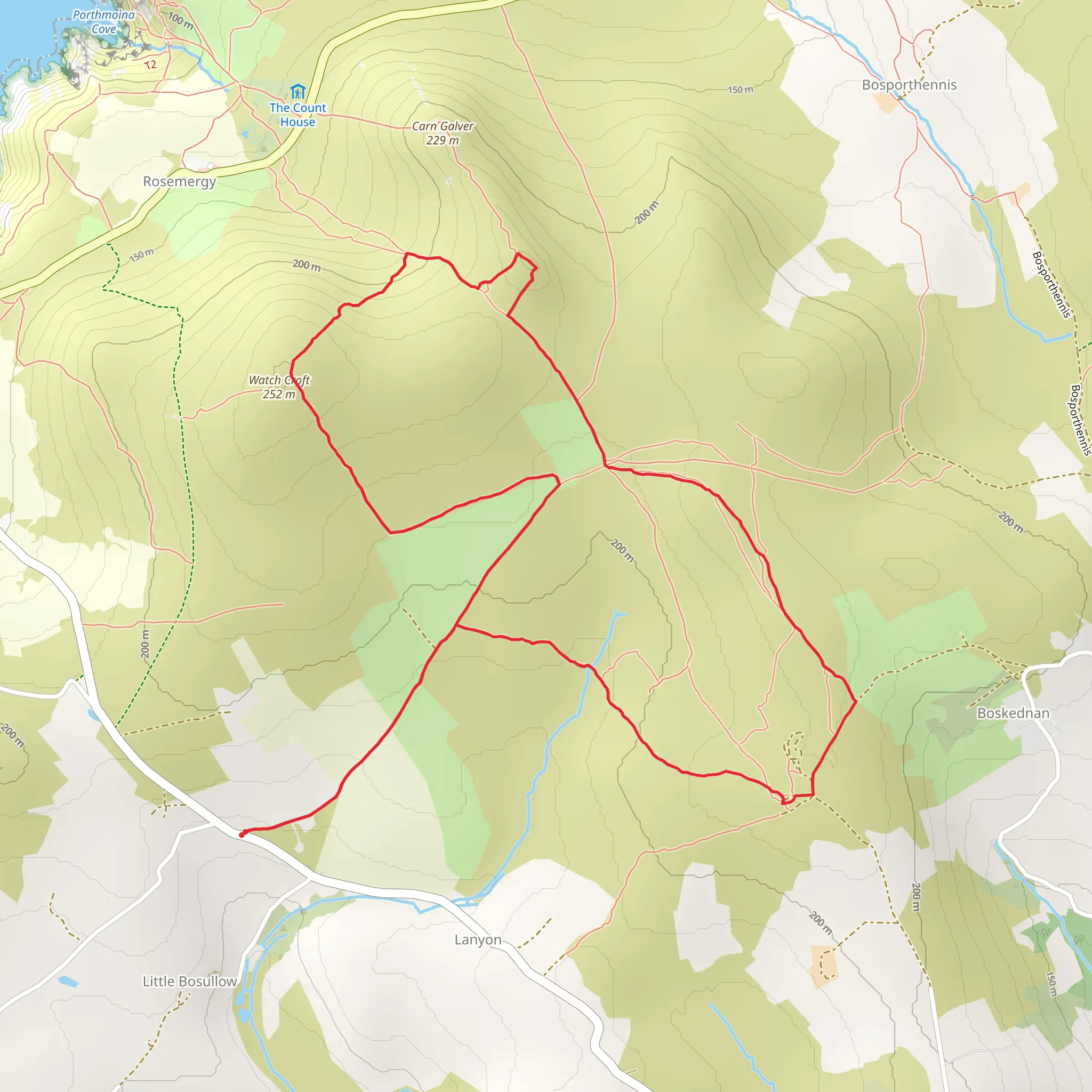 Watch Croft, White Downs and Cairn Loop mobile static map