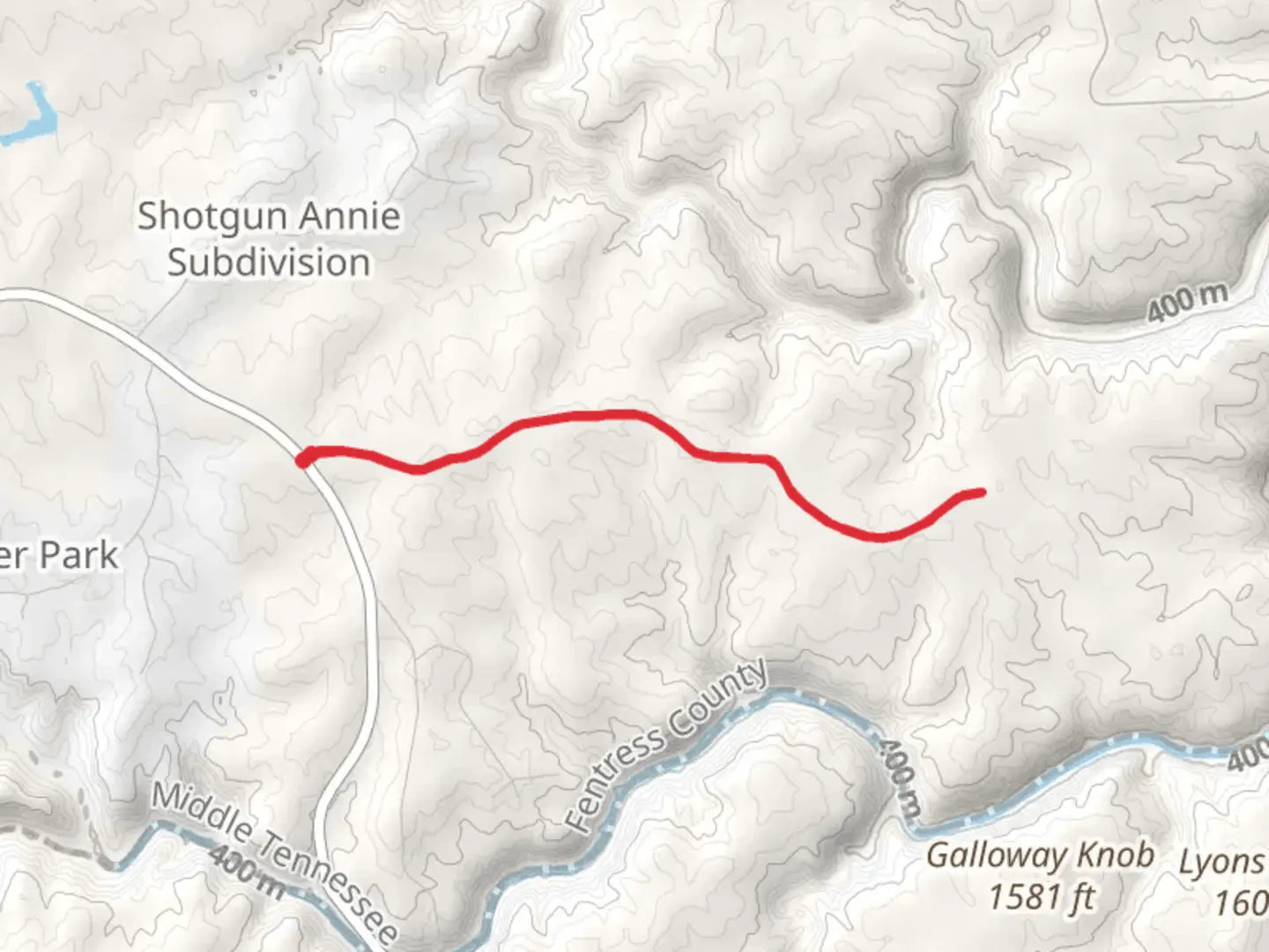 An image depicting the trail Gatewood Ford Road East Walk and its surrounding area.