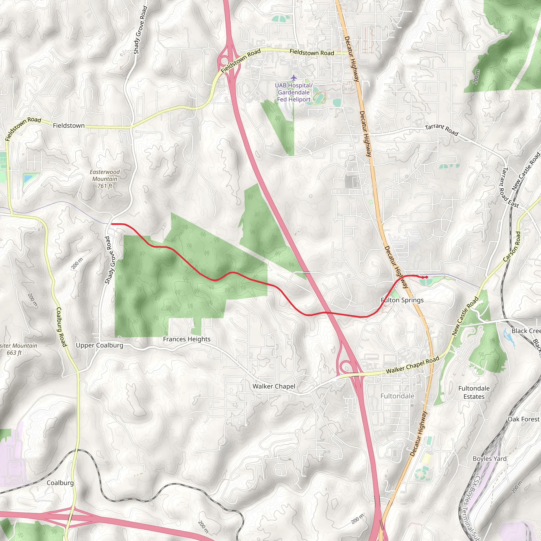 Cain Creek Rails to Trails mobile static map