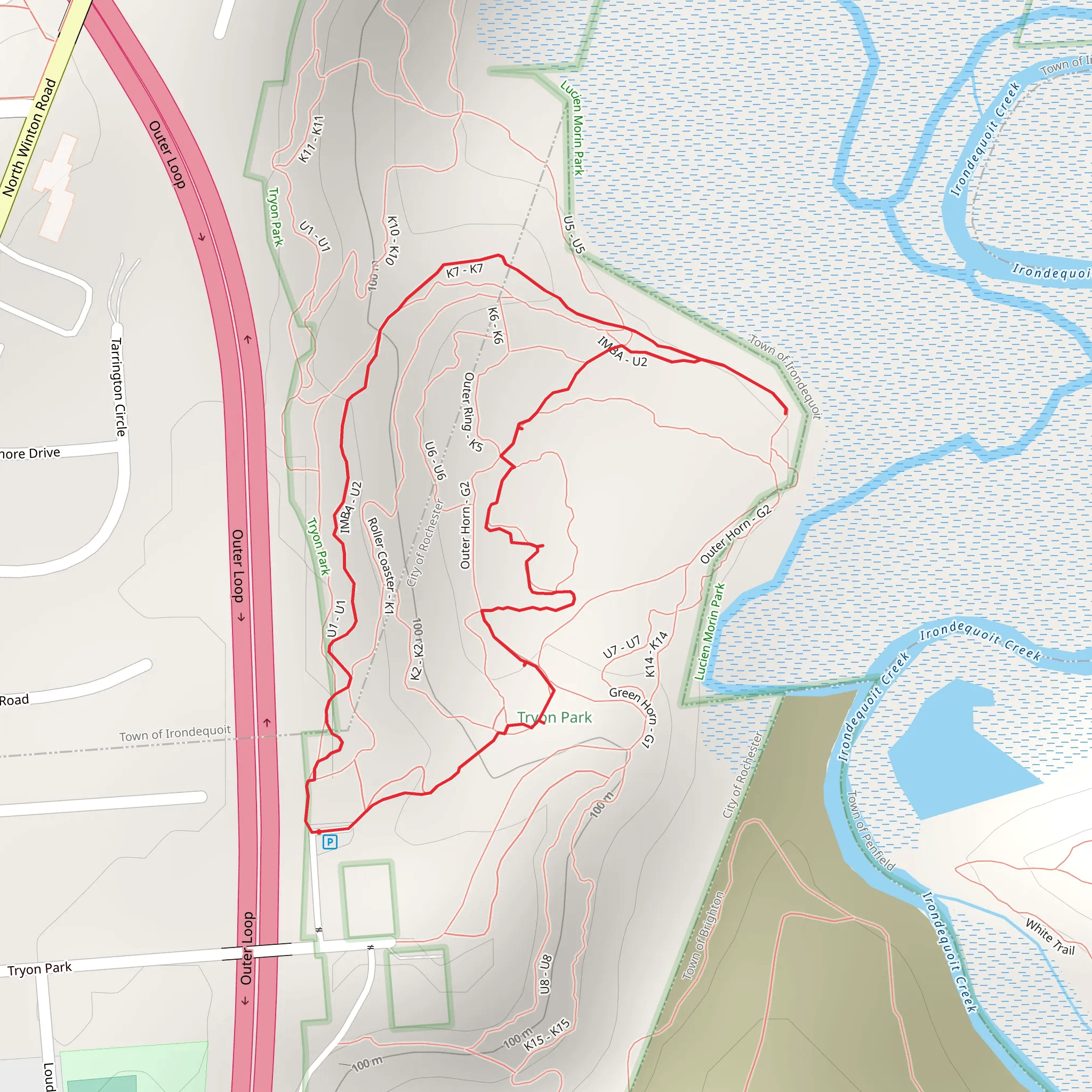 Roller Coaster Loop Trail mobile static map