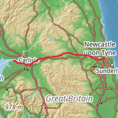 Hadrian’s Wall Path (West to East) 7-Day Challenging Tour (Hillwalk Tours) mobile static map
