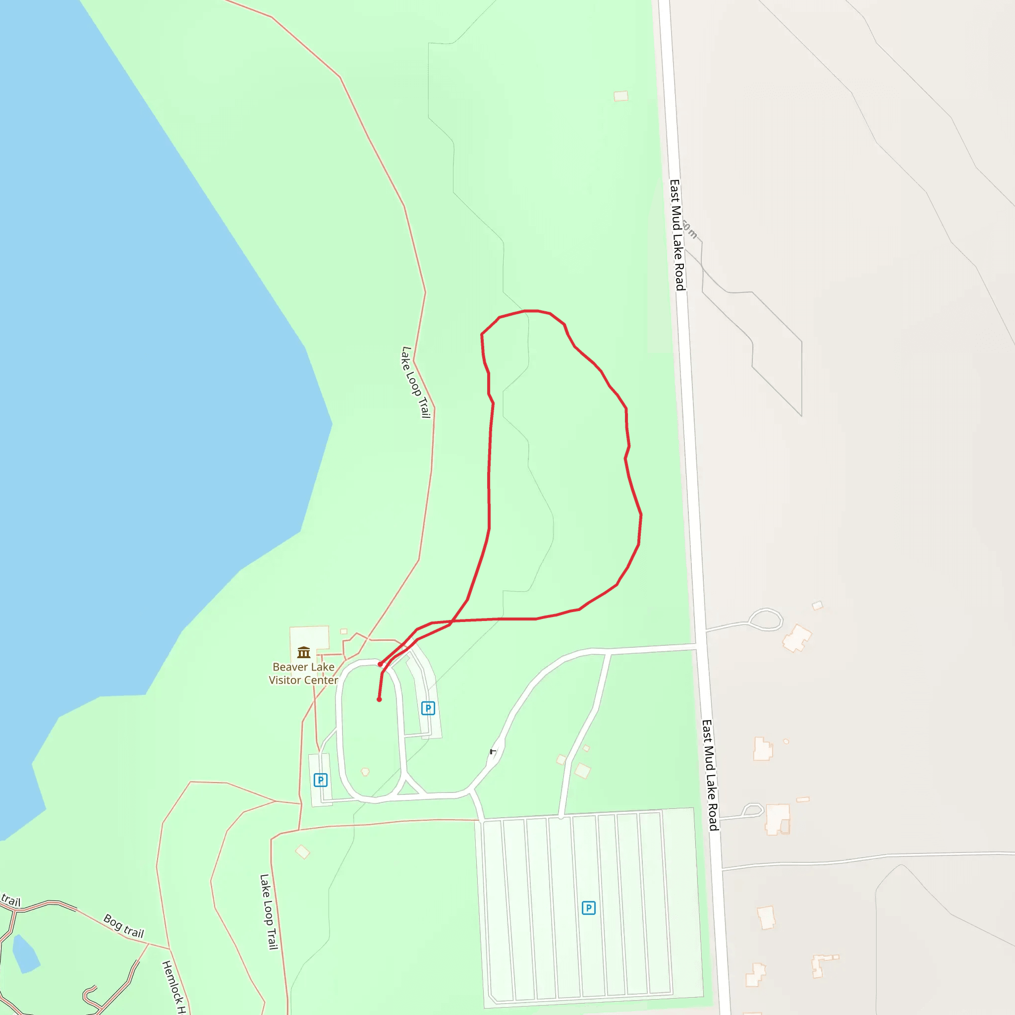 Lake Loop Trail near Mud lake mobile static map