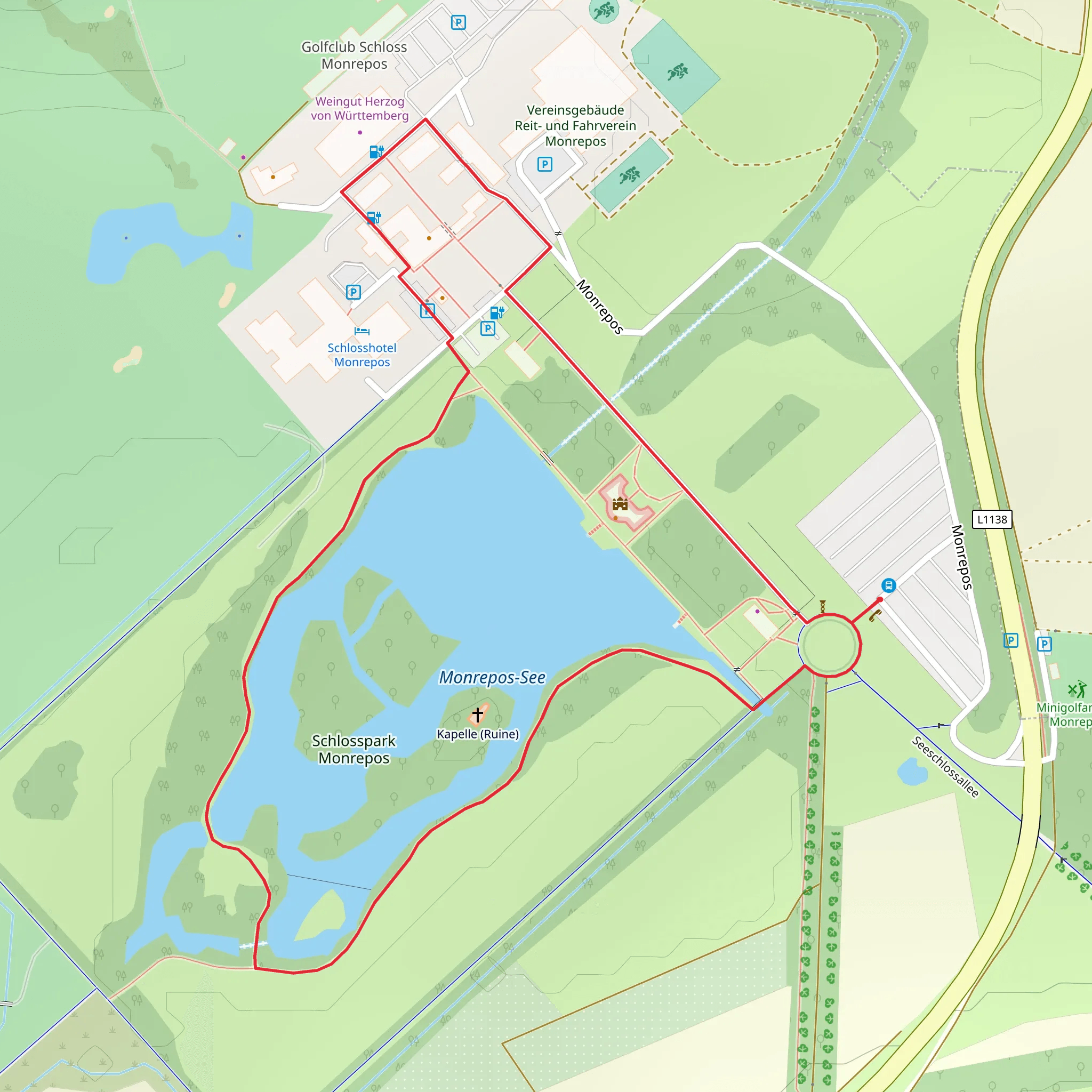 Seeschloss Monrepos and Monrepos See Loop mobile static map