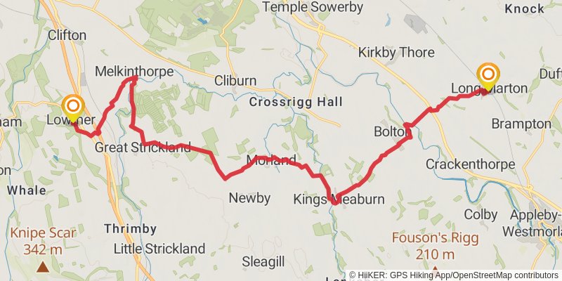 Ravenglass to Berwick - upon - Tweed Walk stage 6 Map
