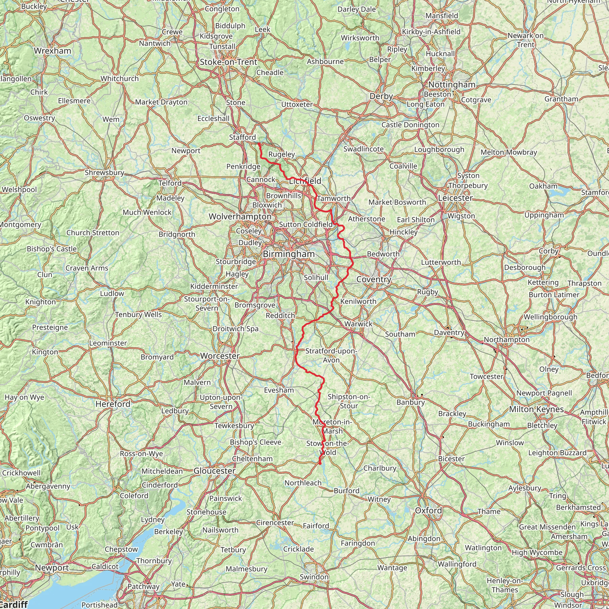 Heart of England Way mobile static map