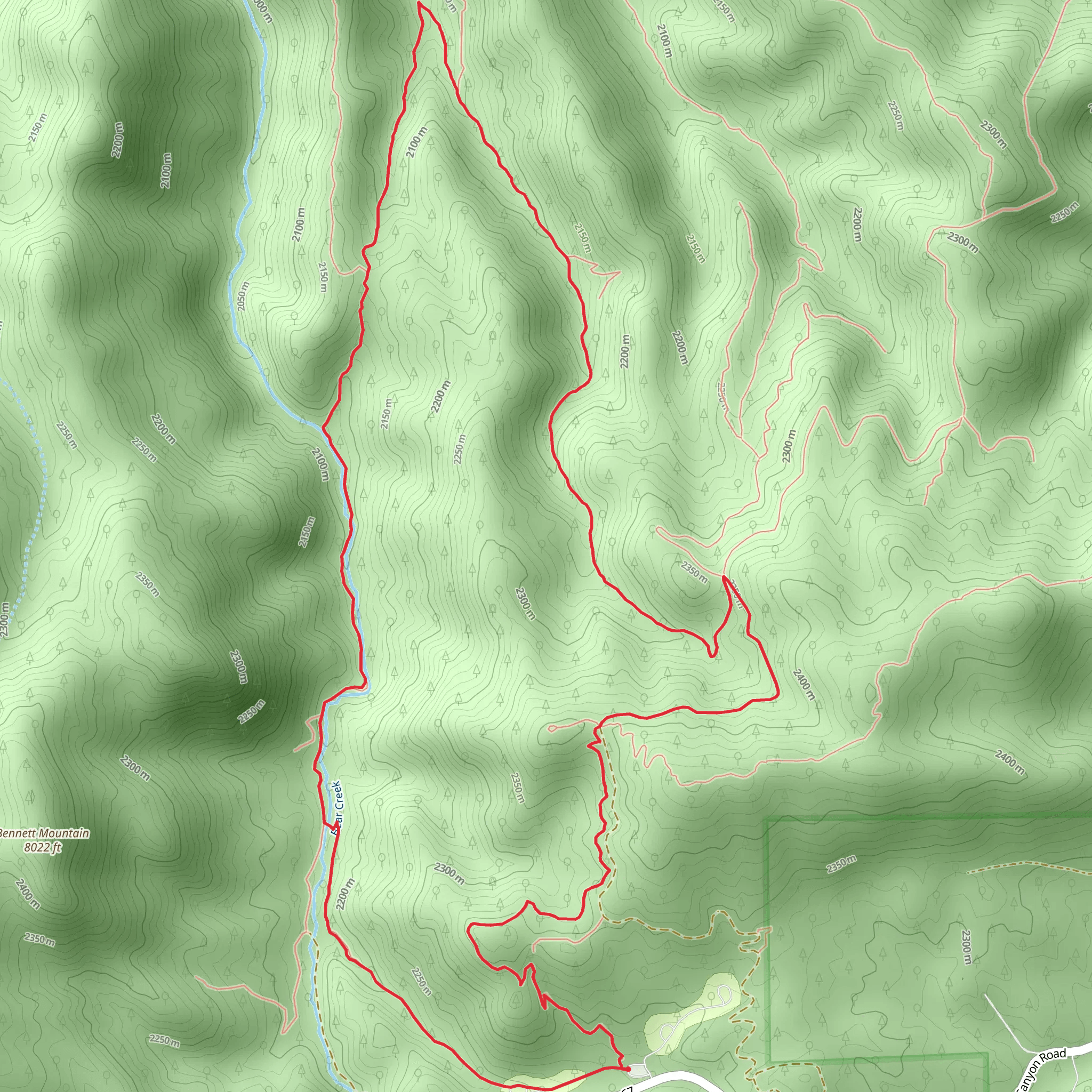 Indian Creek Loop Trail mobile static map