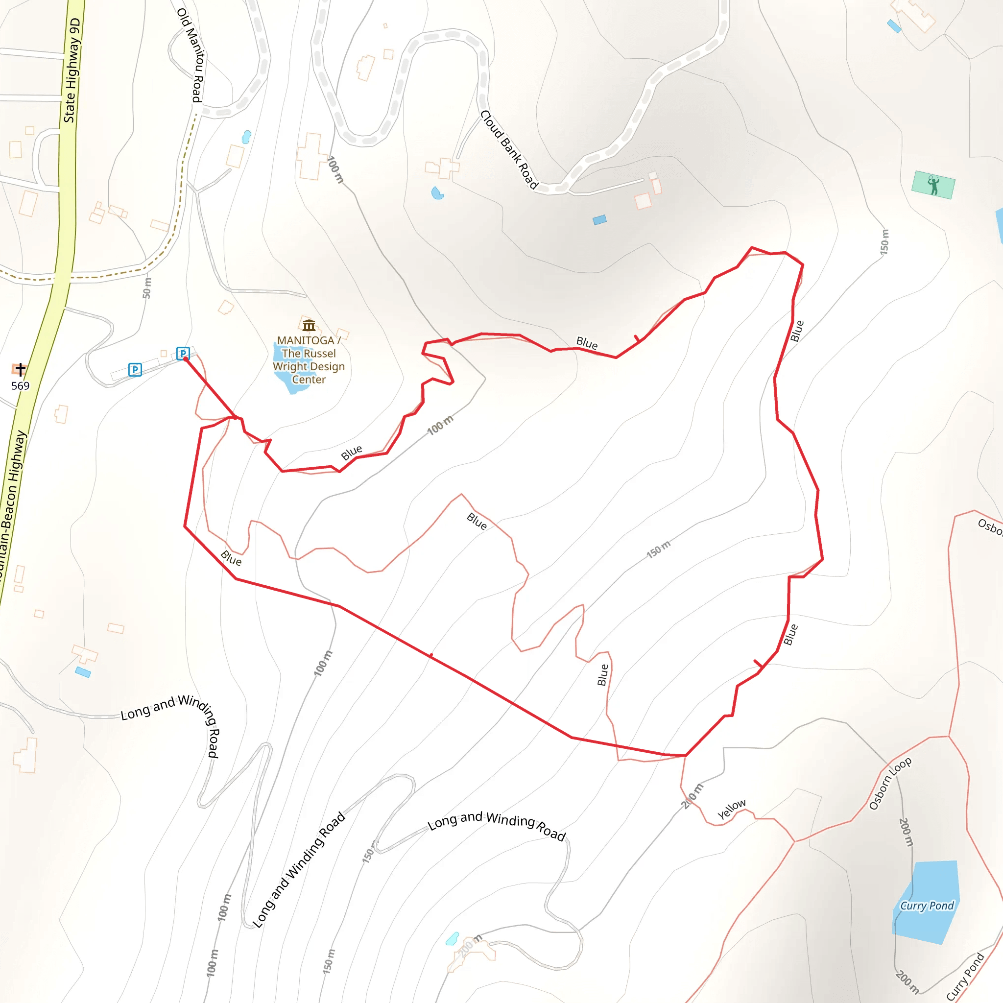 Blue Trail Loop - Bear Mountain-Beacon Highway mobile static map