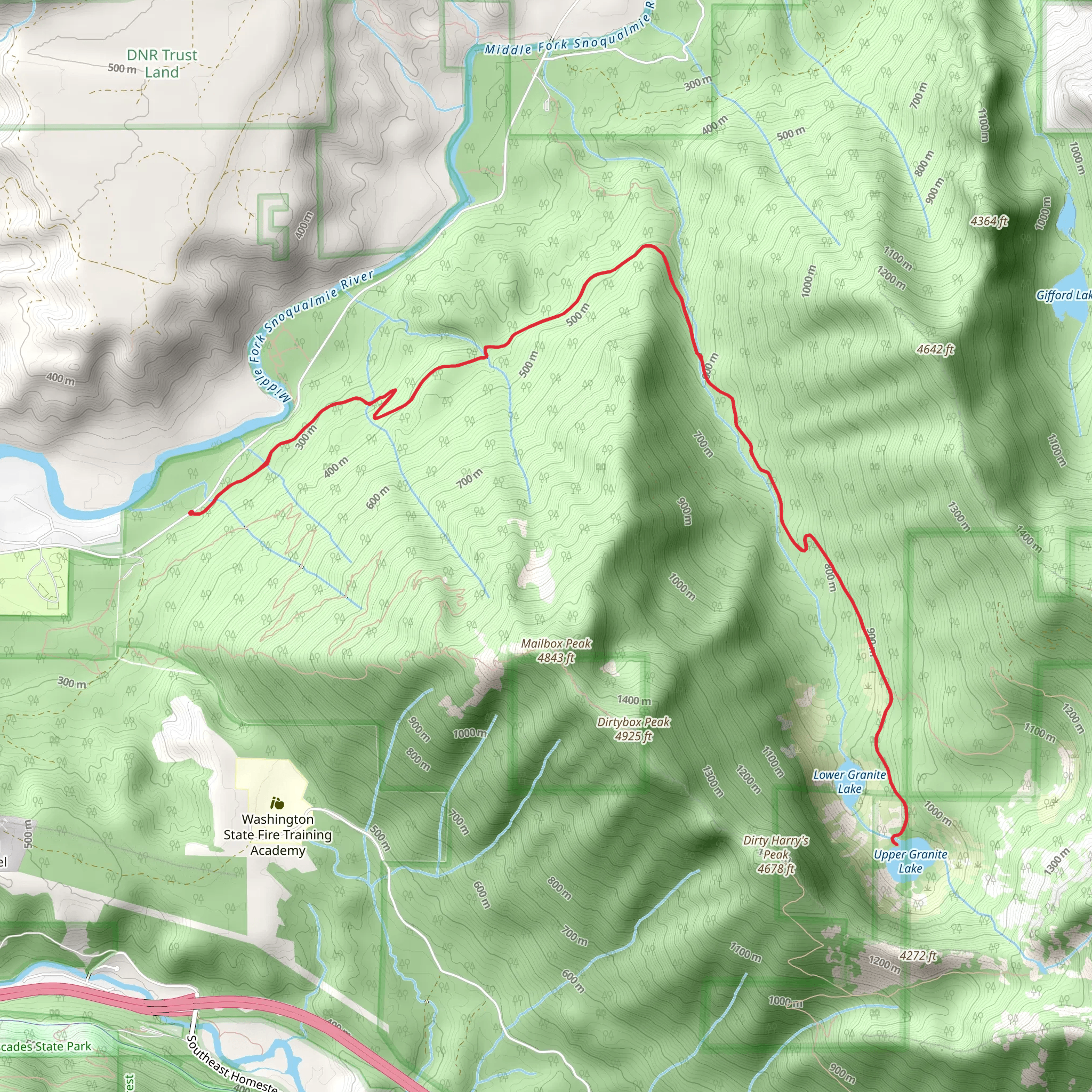 Granite Creek Trail mobile static map