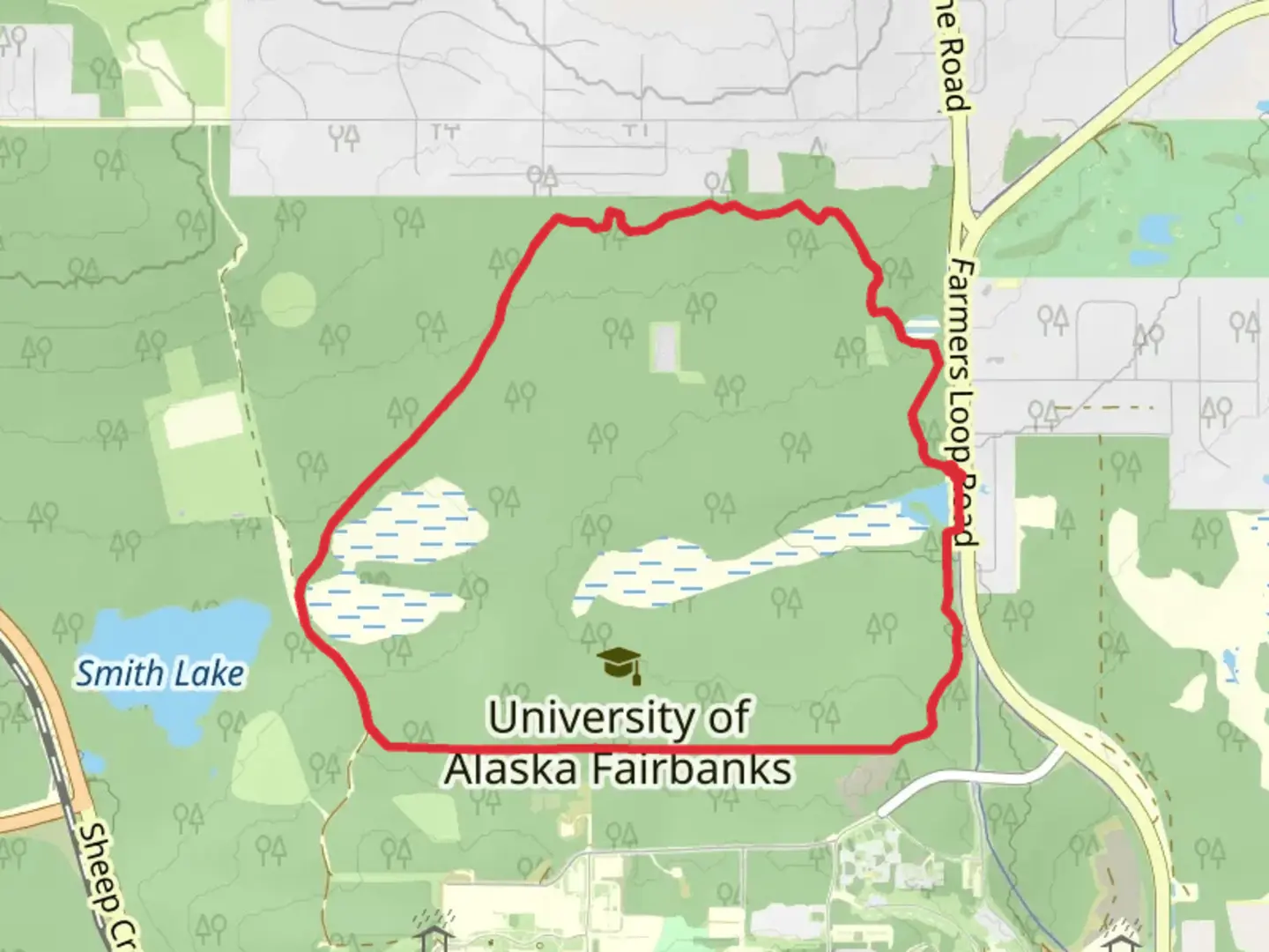 An image depicting the trail Karl Reishus Trail and Baseline Classic Trail Loop and its surrounding area.