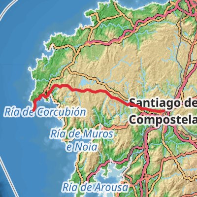 Camino Finisterre 7-Day Moderate Tour (Hillwalk Tours) mobile static map