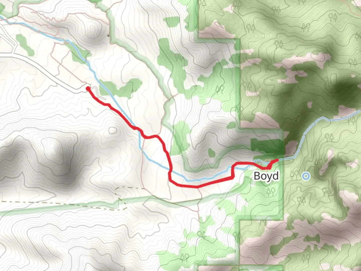An image depicting the trail Dripping Springs Trail and its surrounding area.