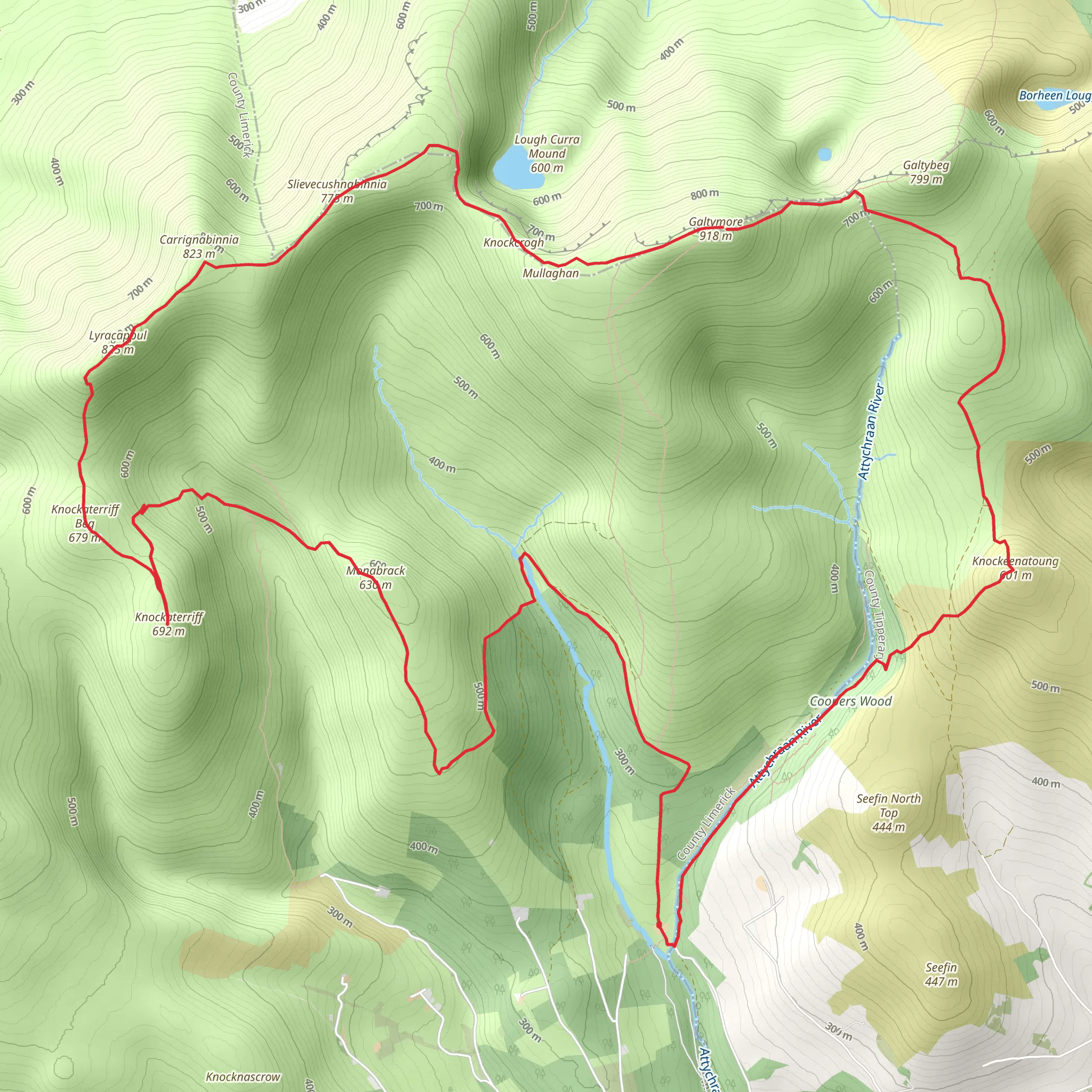 Galty Mountain Loop mobile static map