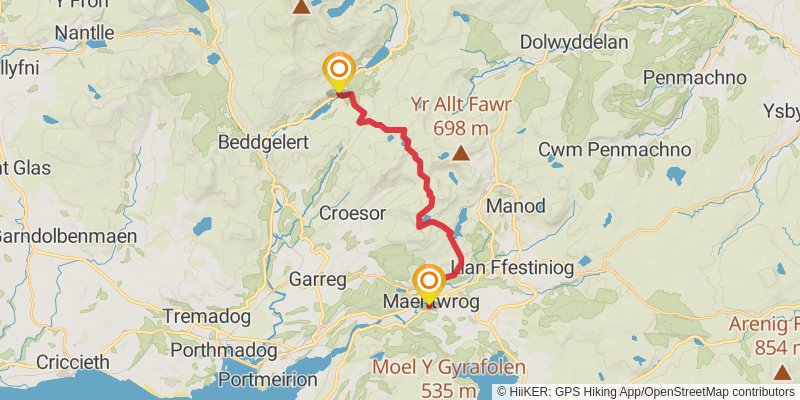 Snowdonia to the Gower Walk stage 4 Map