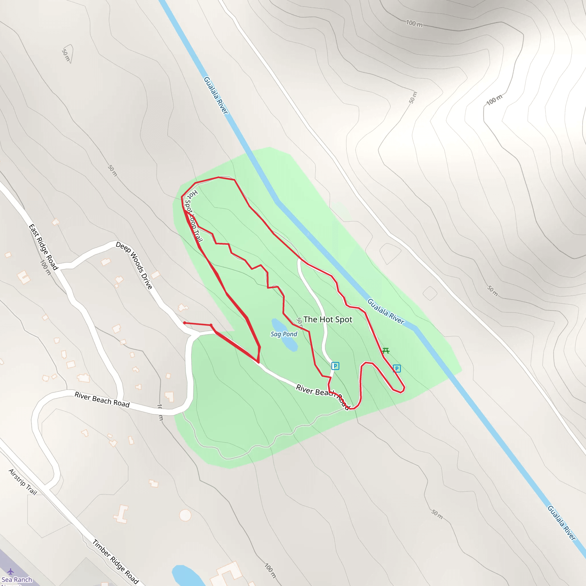 Hot Spot Loop Trail and San Andreas Fault Interpretive Trail mobile static map