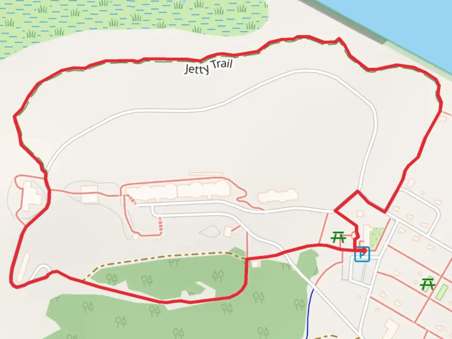 An image depicting the trail Ford Stevens Memorial Rose Garden Loop and its surrounding area.