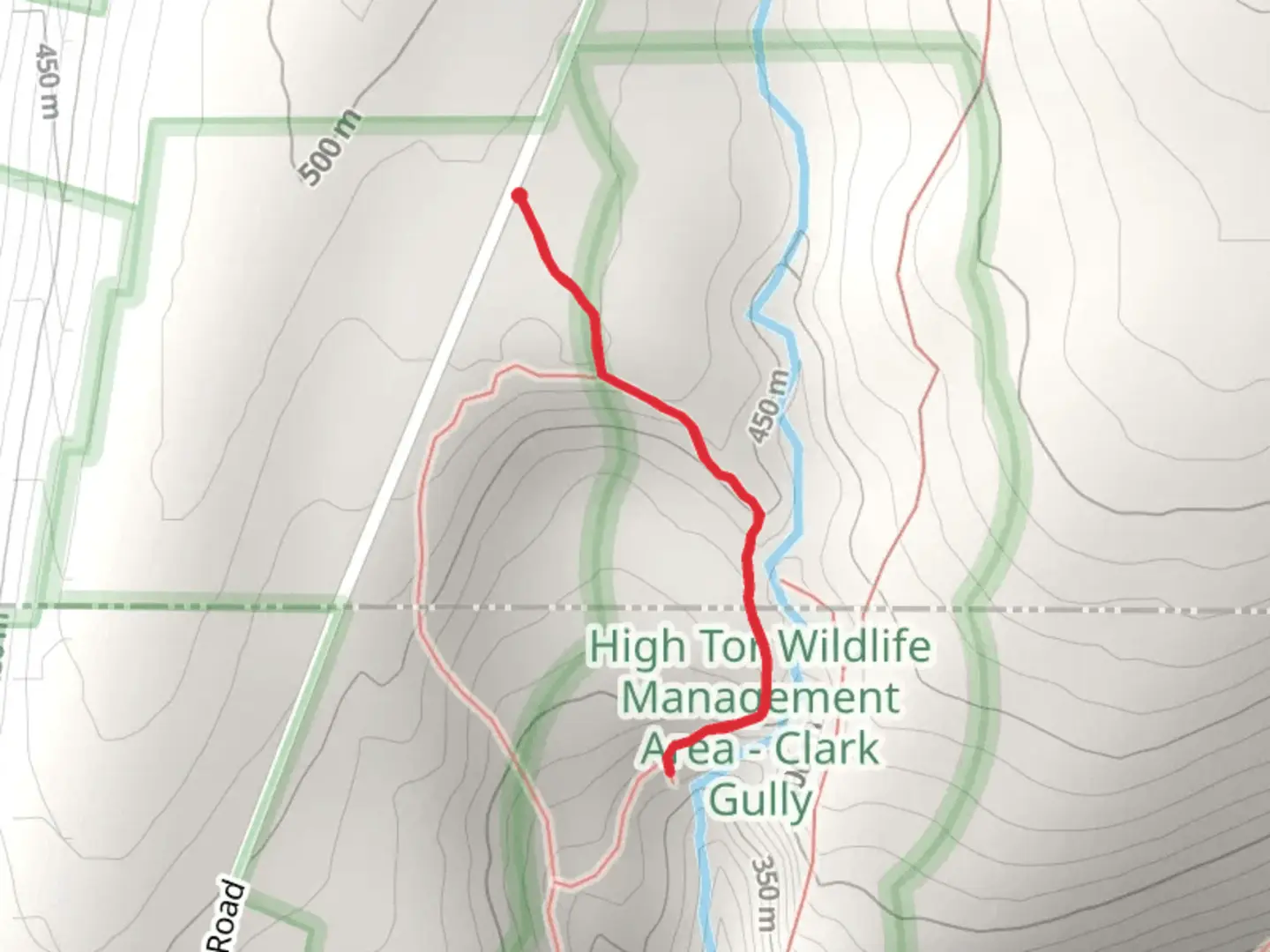 An image depicting the trail Clark Gully and its surrounding area.