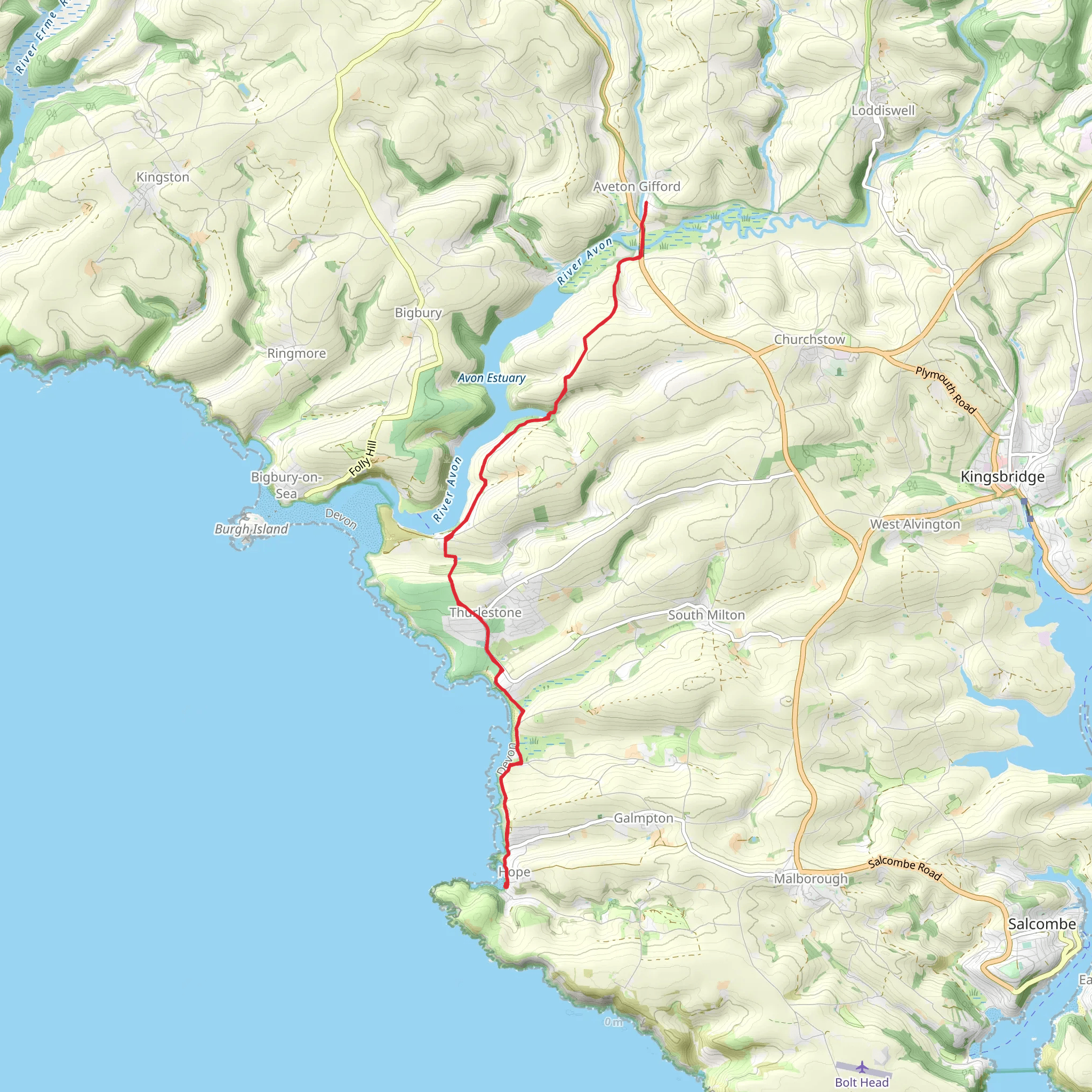 River Avon via Avon Estuary Walk mobile static map