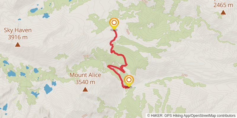 Baker Summit Trail via Brown Lake and Green Lake stage 2 Map