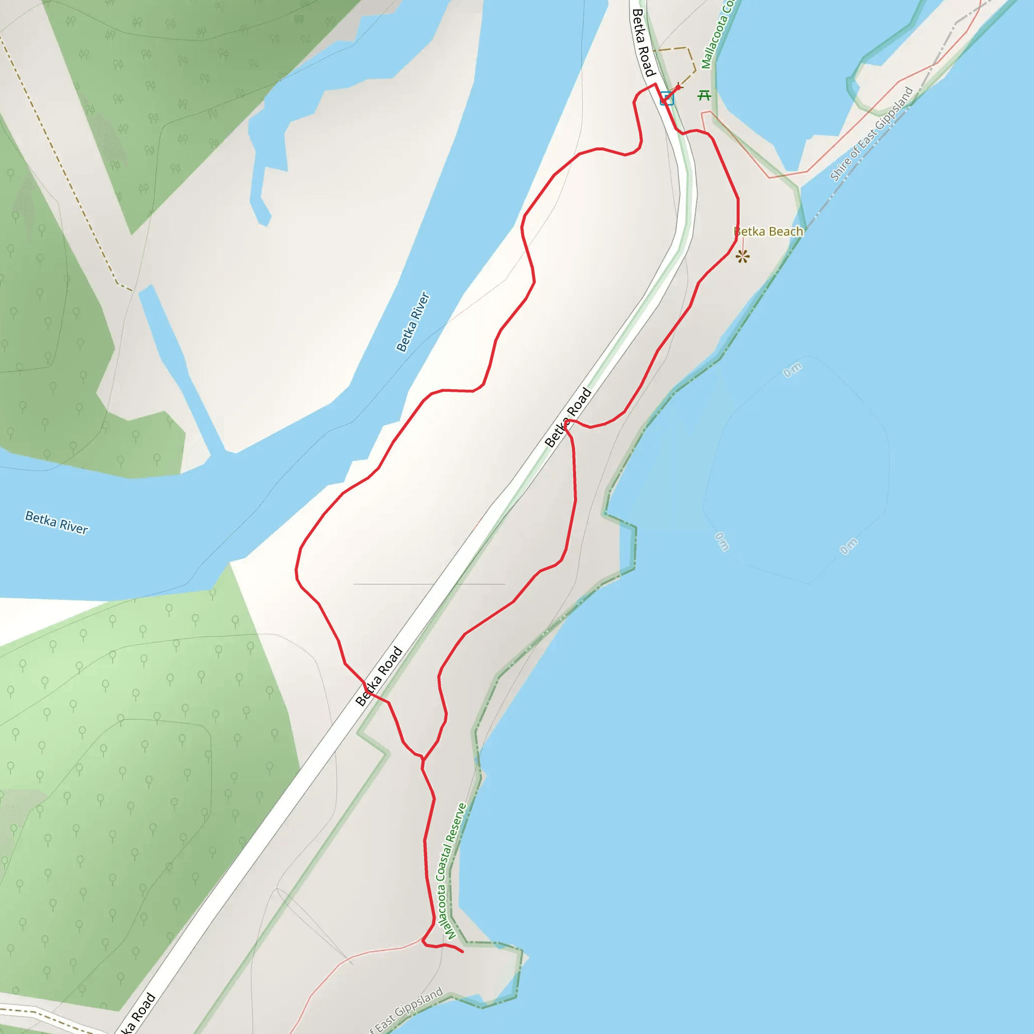 Betka Beach Loop Track mobile static map