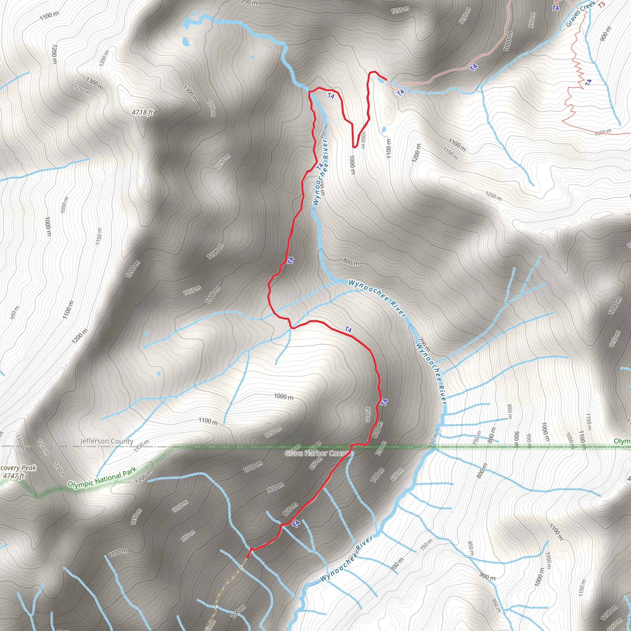 Wynoochee Pass Trail mobile static map