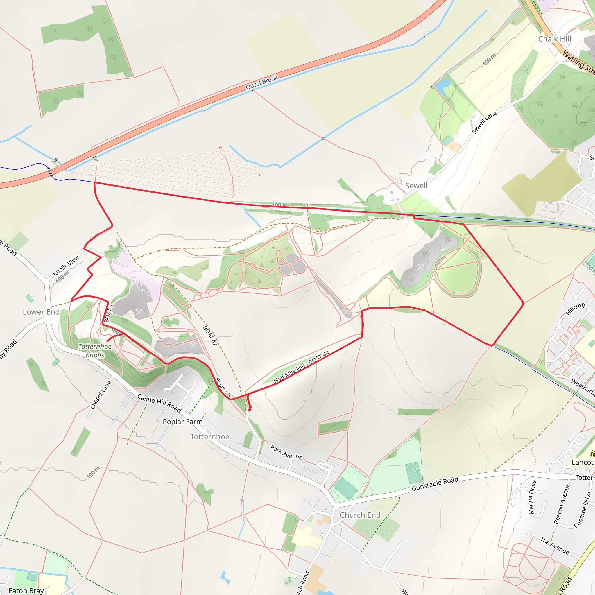 Totternhoe Nature Reserve Loop mobile static map