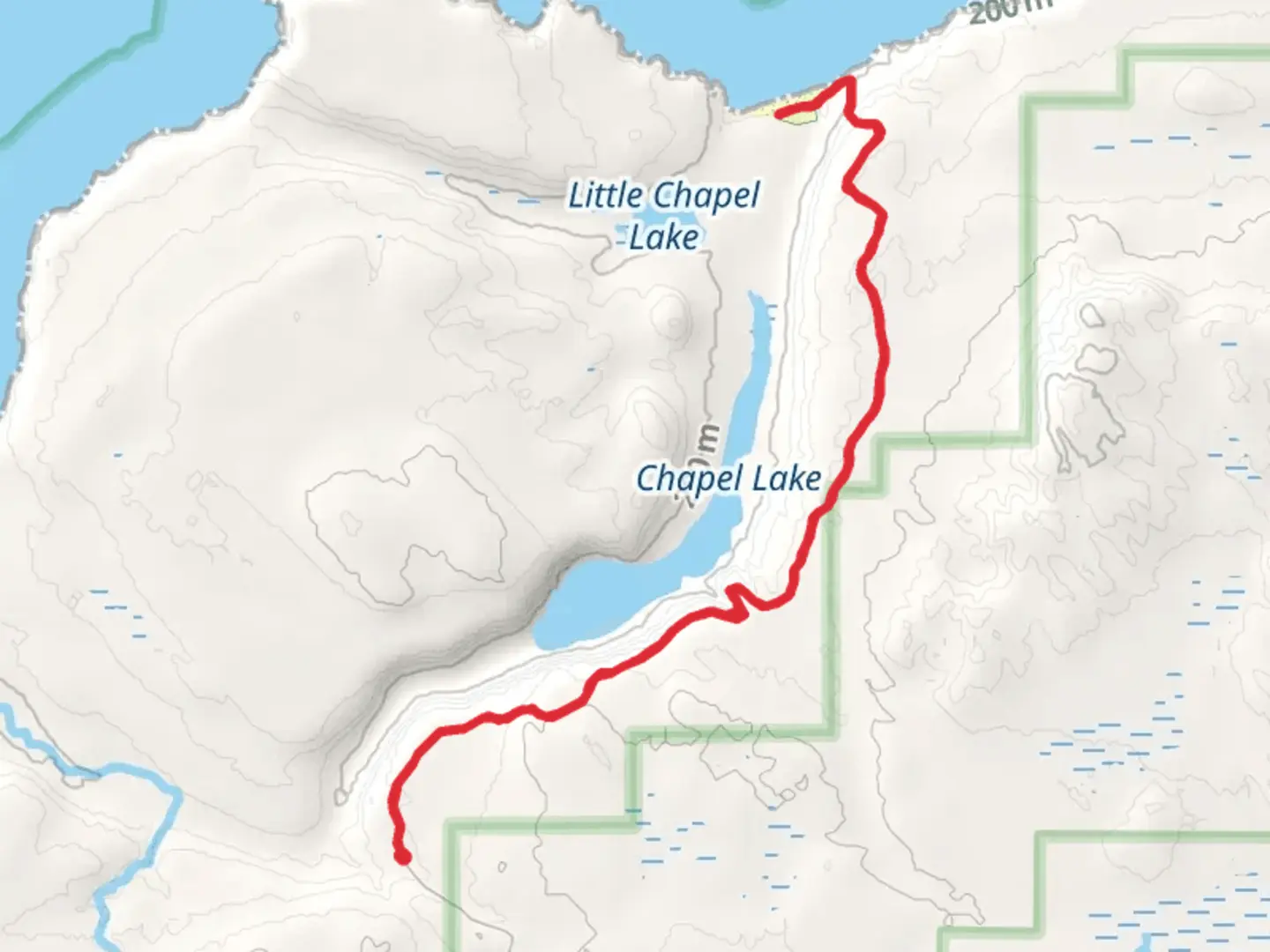 An image depicting the trail Chapel Rock Trail and its surrounding area.