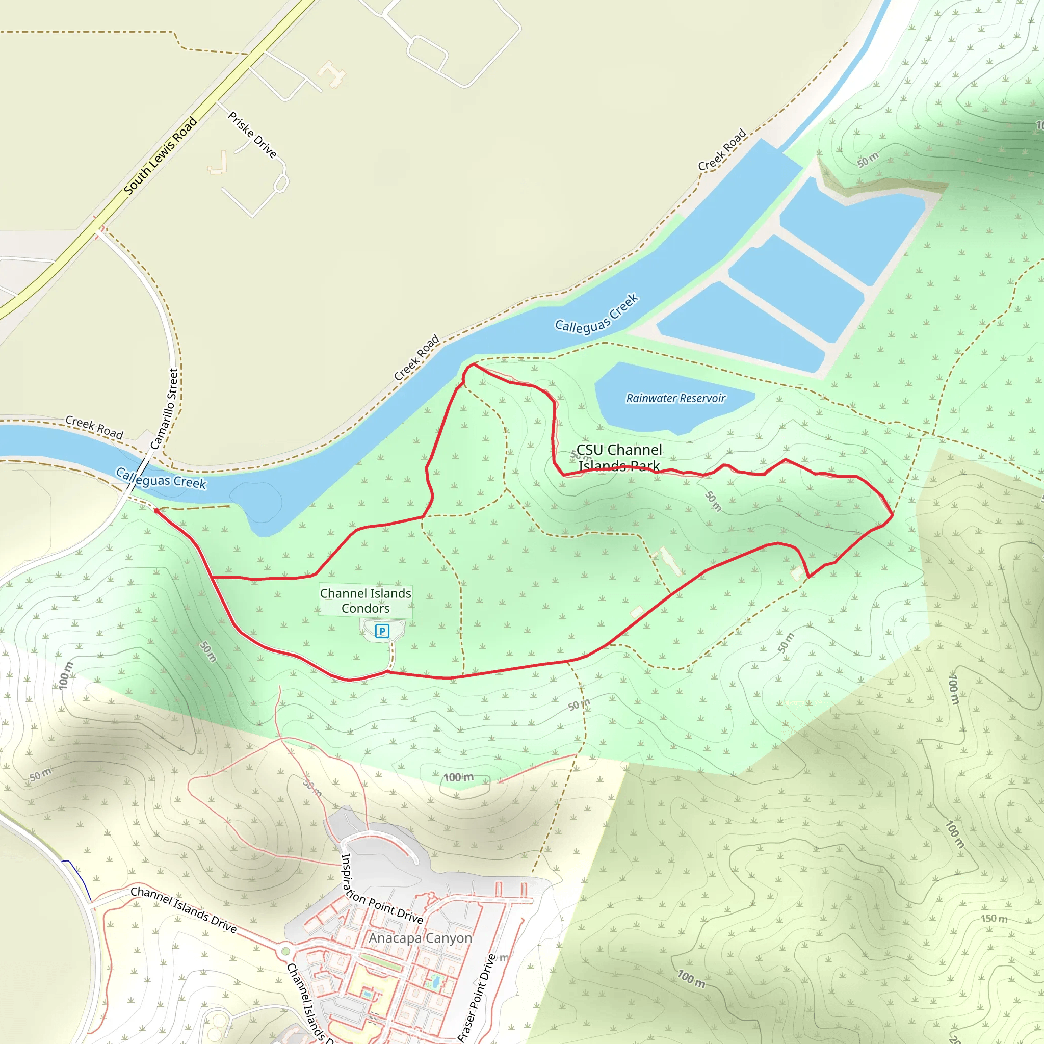 CSU Channel Islands Park Loop mobile static map