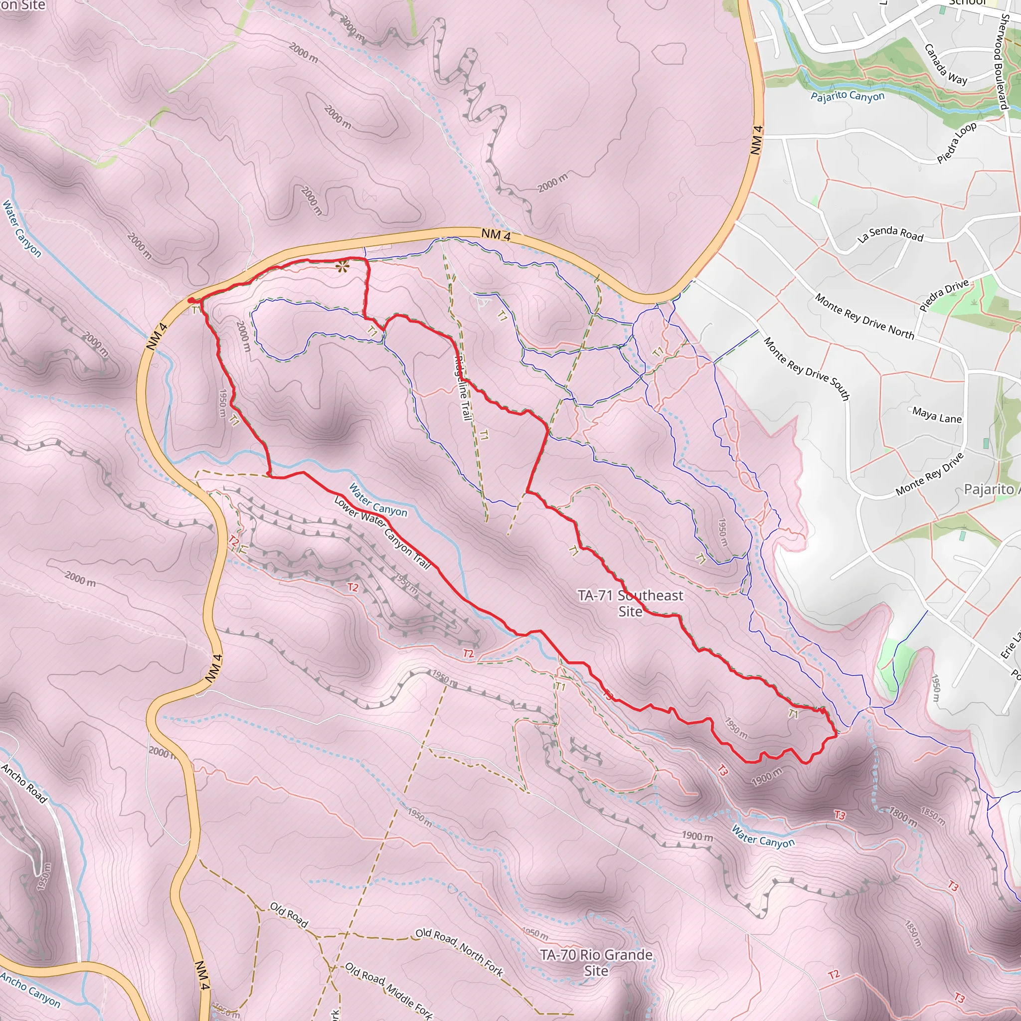Water Canyon via Run Mesa Trail mobile static map