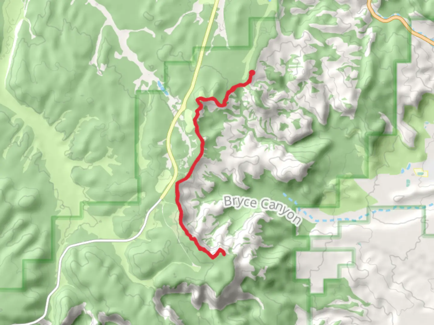 An image depicting the trail Inspiration Point and Rim Trail and its surrounding area.