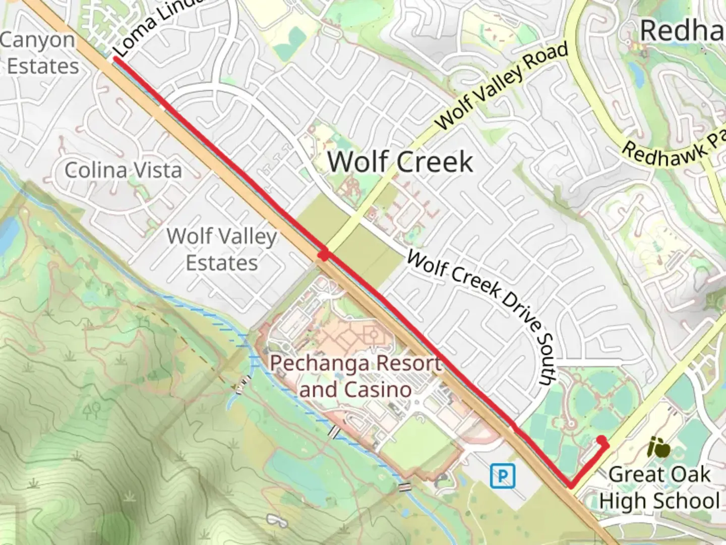 An image depicting the trail Patricia H Birdsall Sports Park and its surrounding area.