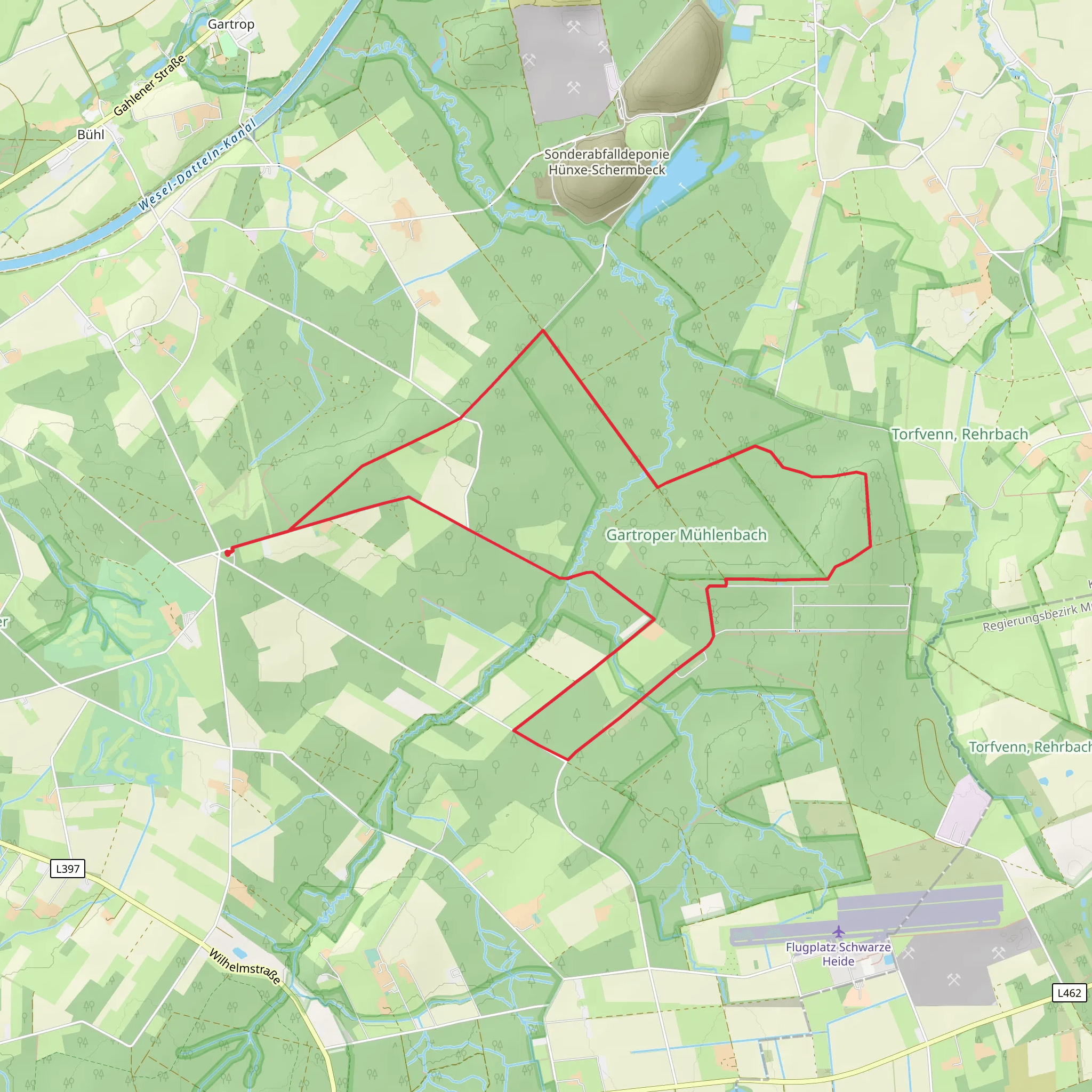 Meesenmühlenweg and Kirchhellen-Wesel-Weg Loop mobile static map